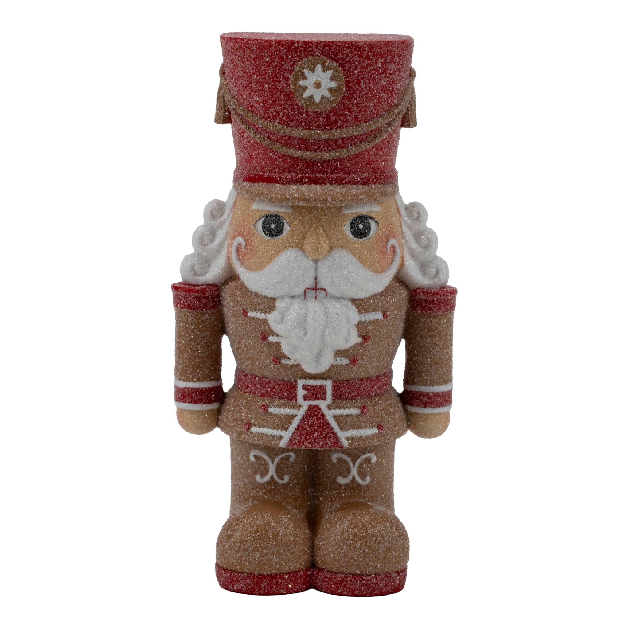 16cm Gingerbread Red White Nutcracker - Seasonal Decor