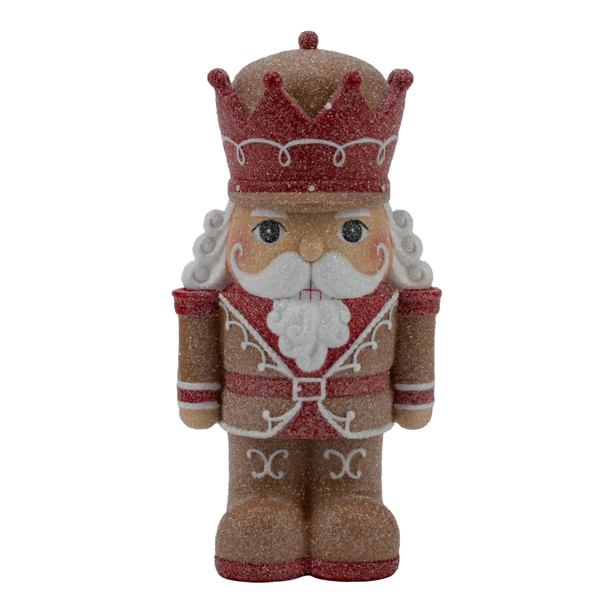 16cm Gingerbread Red White Crowned Nutcracker - Seasonal Decor
