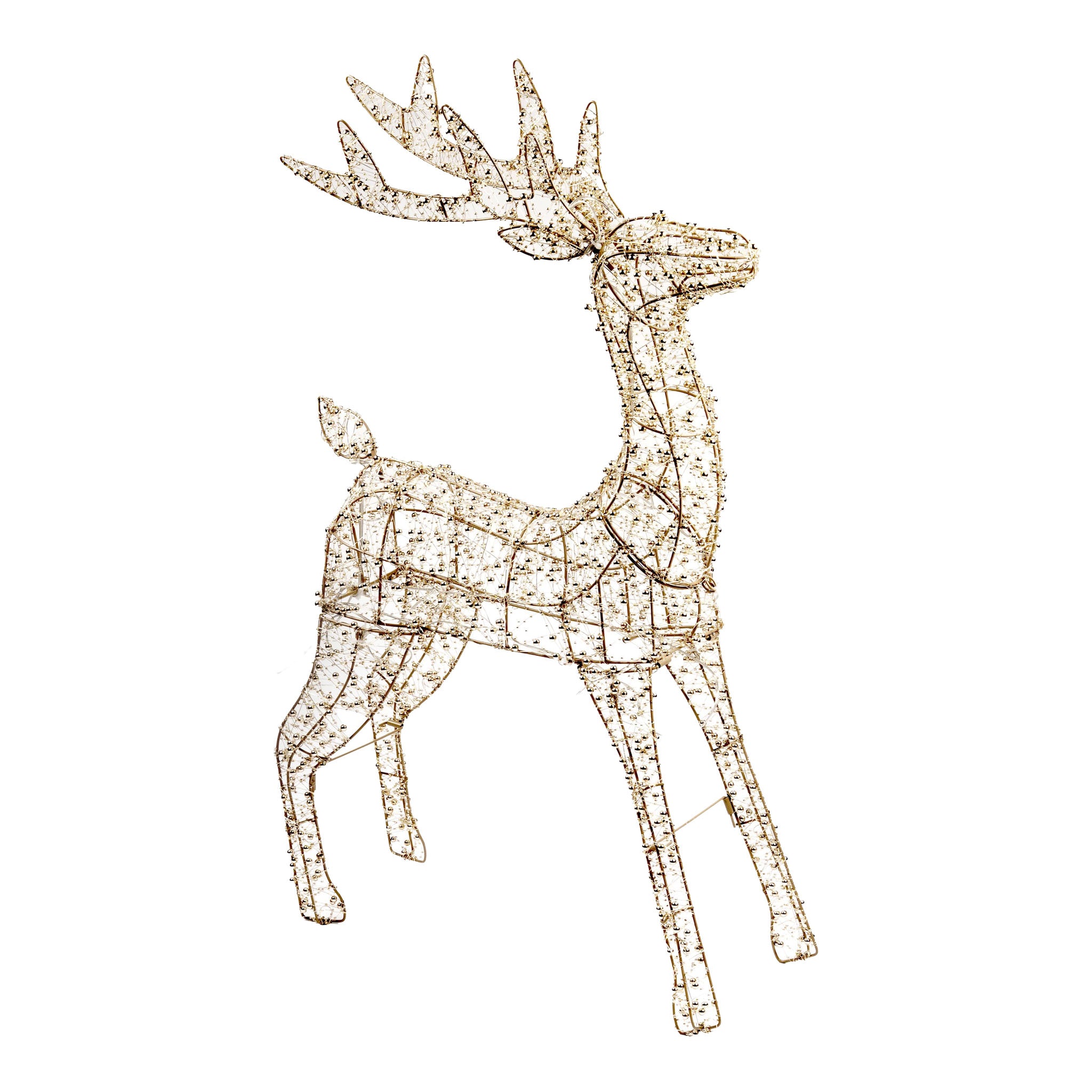 93cm Illuminated Gold Beaded Reindeer 600 LED - Seasonal Decor