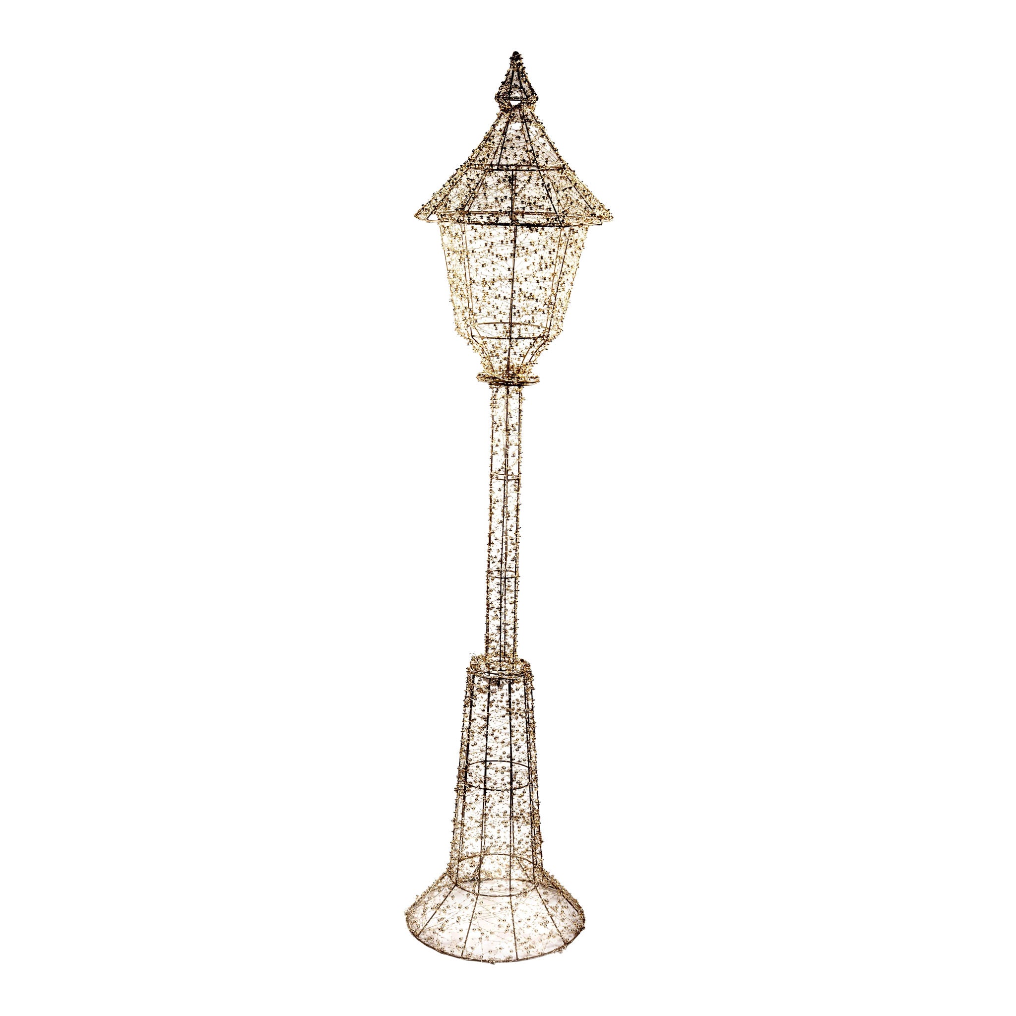 180cm Illuminated Gold Beaded Lamp Post 960 LED - Seasonal Decor