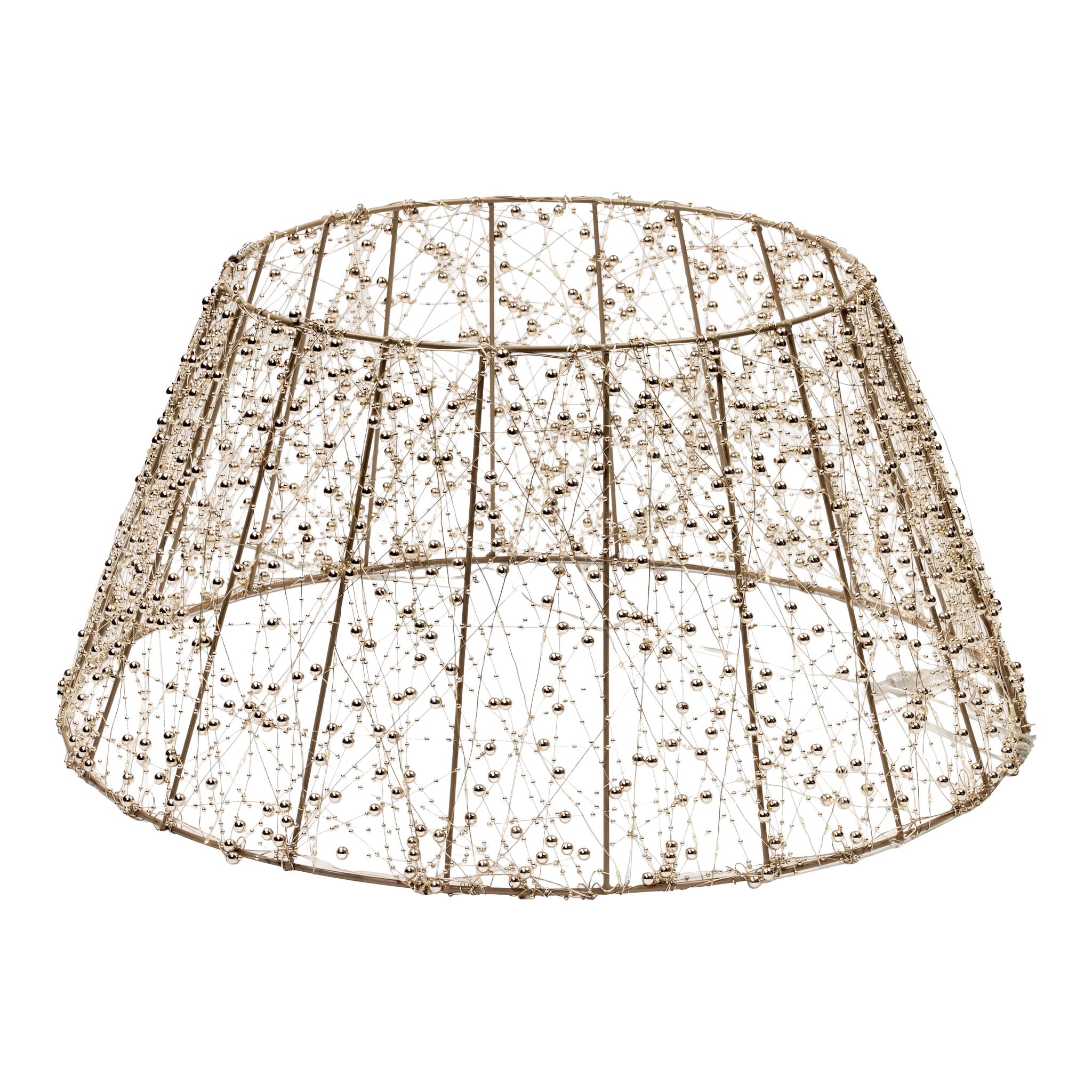 Illuminated Gold Beaded Tree Skirt 400 LED - Seasonal Decor
