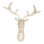 90cm Illuminated Gold Beaded Reindeer Head 600 LED - Seasonal Decor