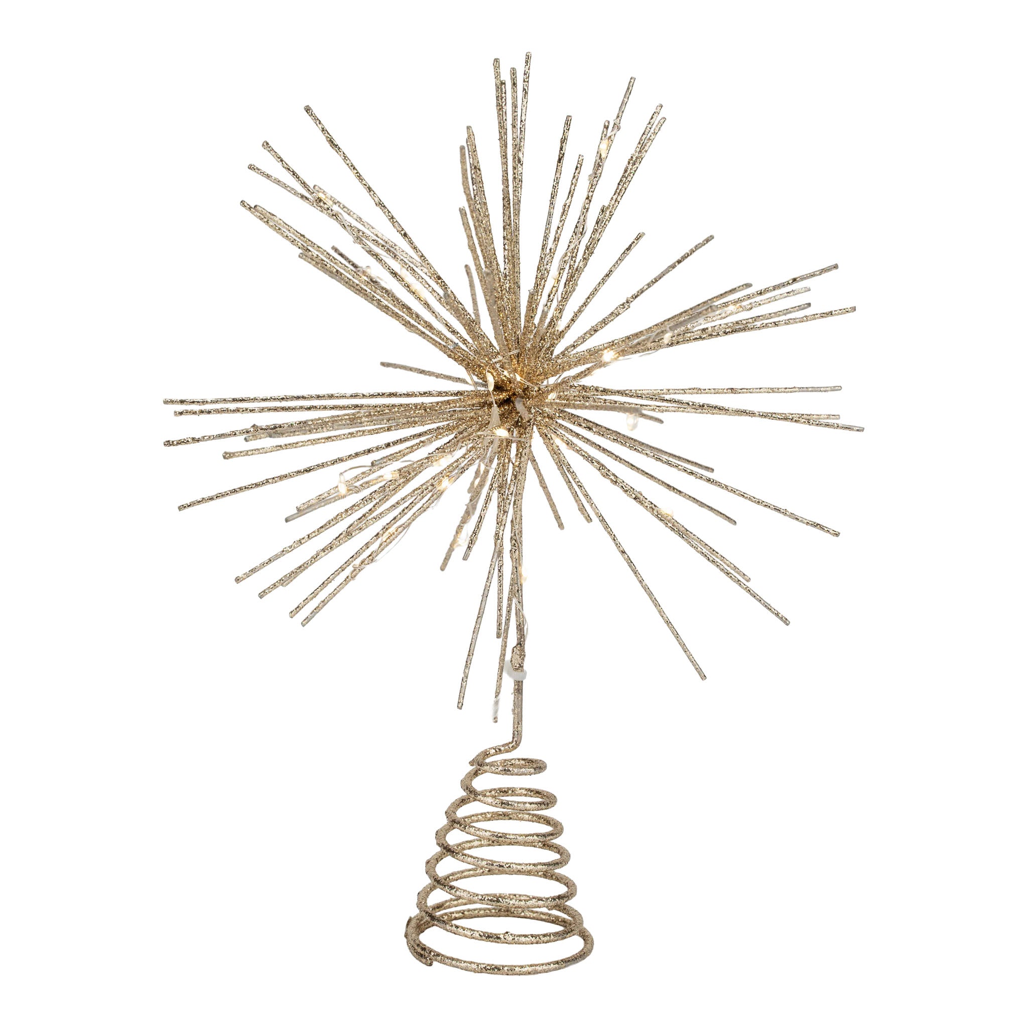 30cm Gold Star Burst Tree Topper with 40 LED - Seasonal Decor