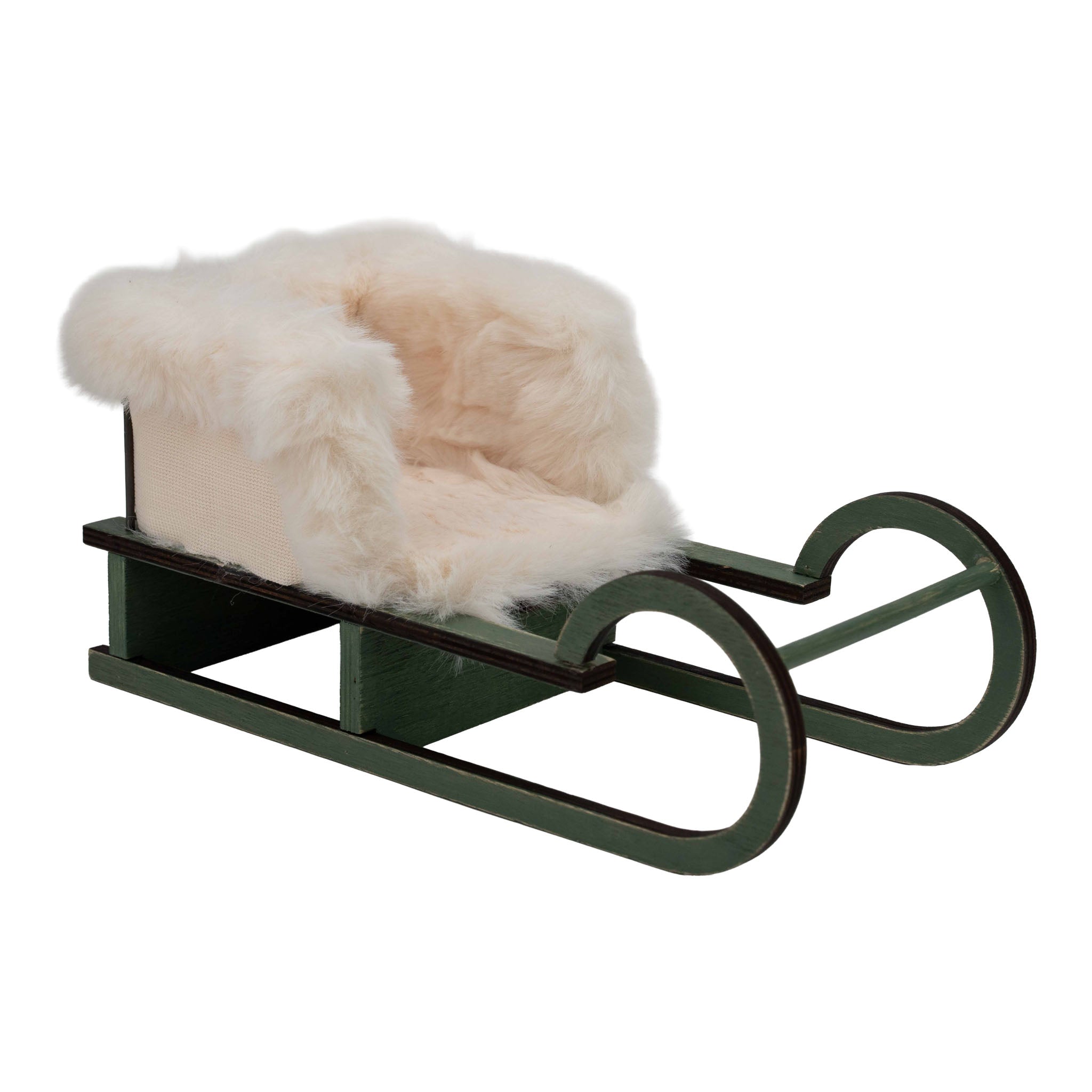14cm Sage Green Sleigh - Seasonal Decor