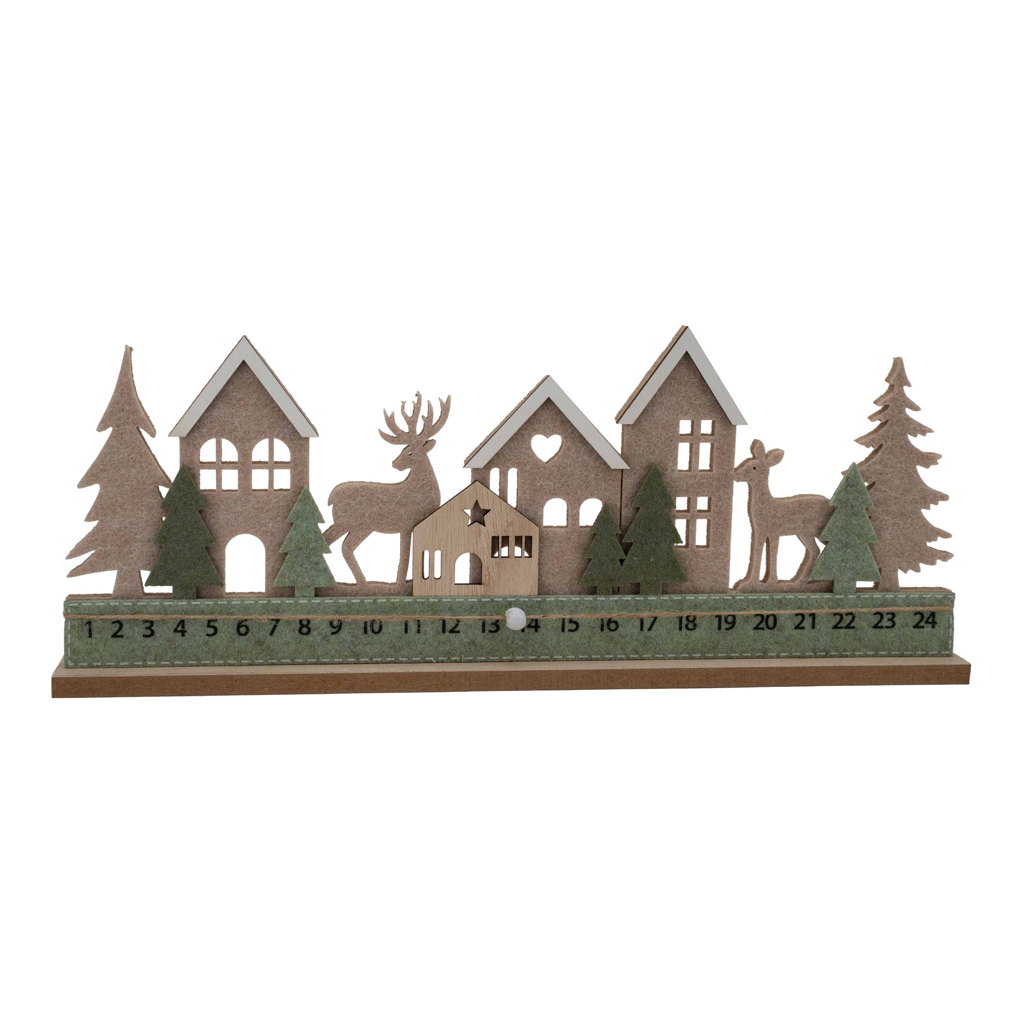 40cm Sage Green Christmas Countdown - Seasonal Decor