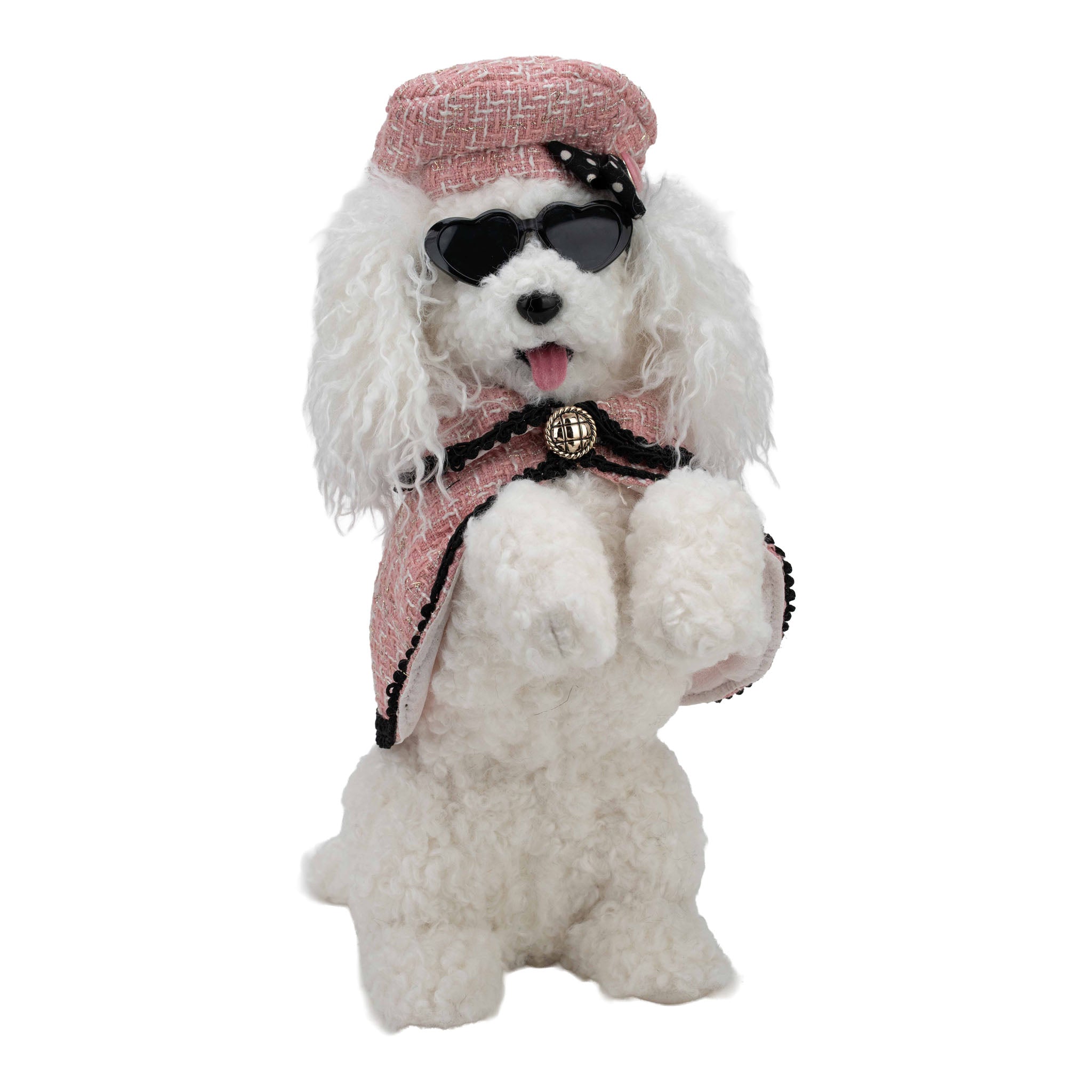 34cm Poodle Pink Cape - Seasonal Decor