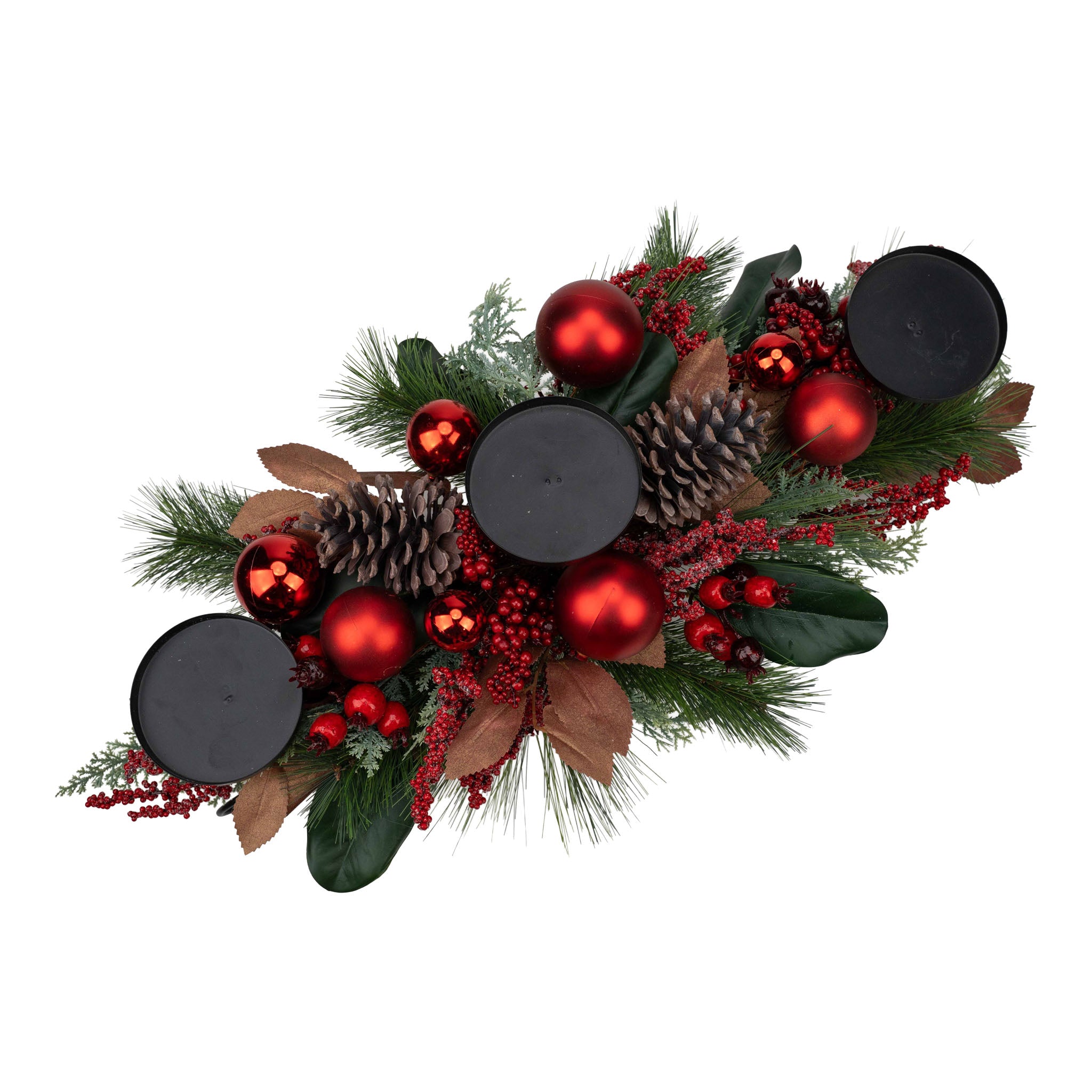 75cm Red Berry Pinecone Bauble Centrepiece - Seasonal Decor