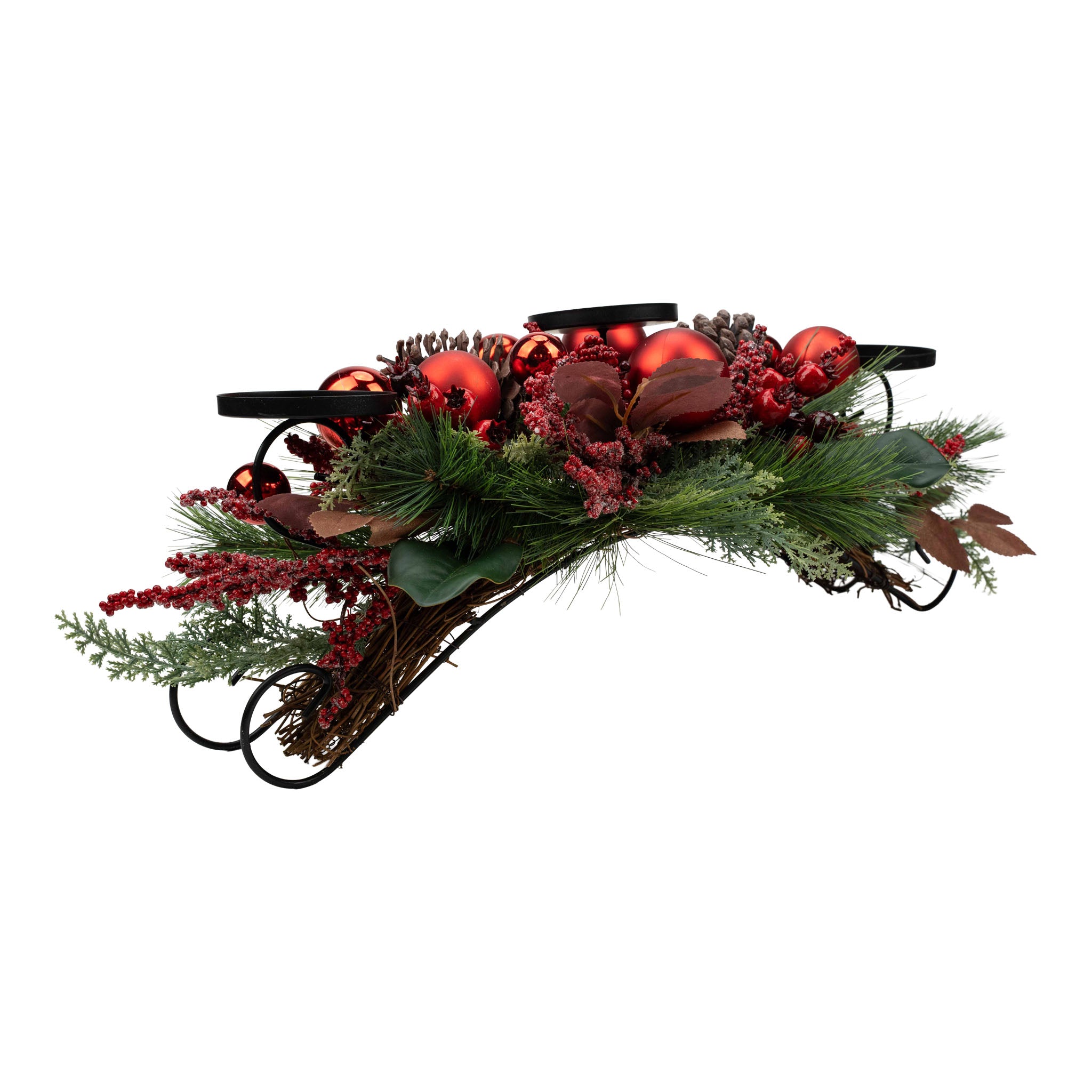 75cm Red Berry Pinecone Bauble Centrepiece - Seasonal Decor