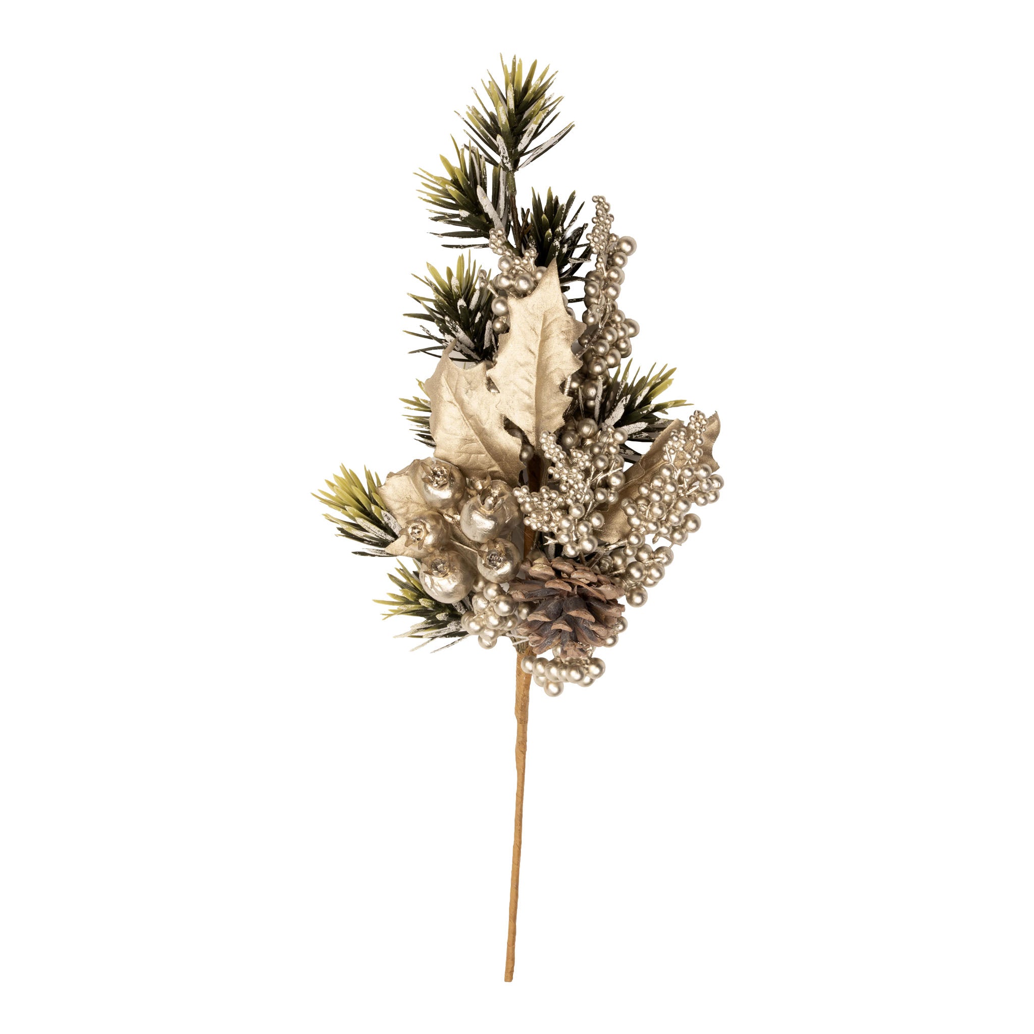 45cm Champagne Berry Leaf Spray - Seasonal Decor