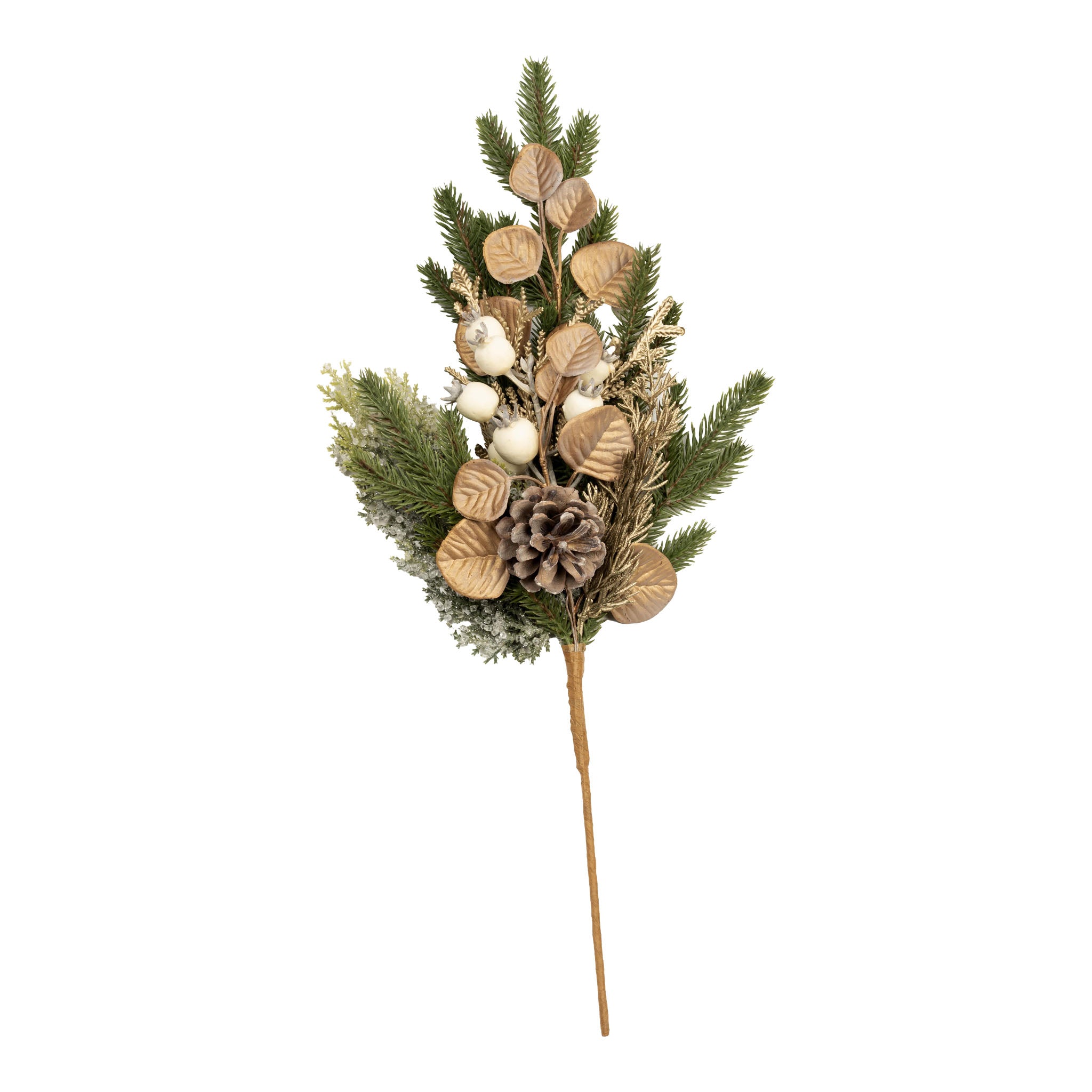 45cm Natural White Berry Spray - Seasonal Decor