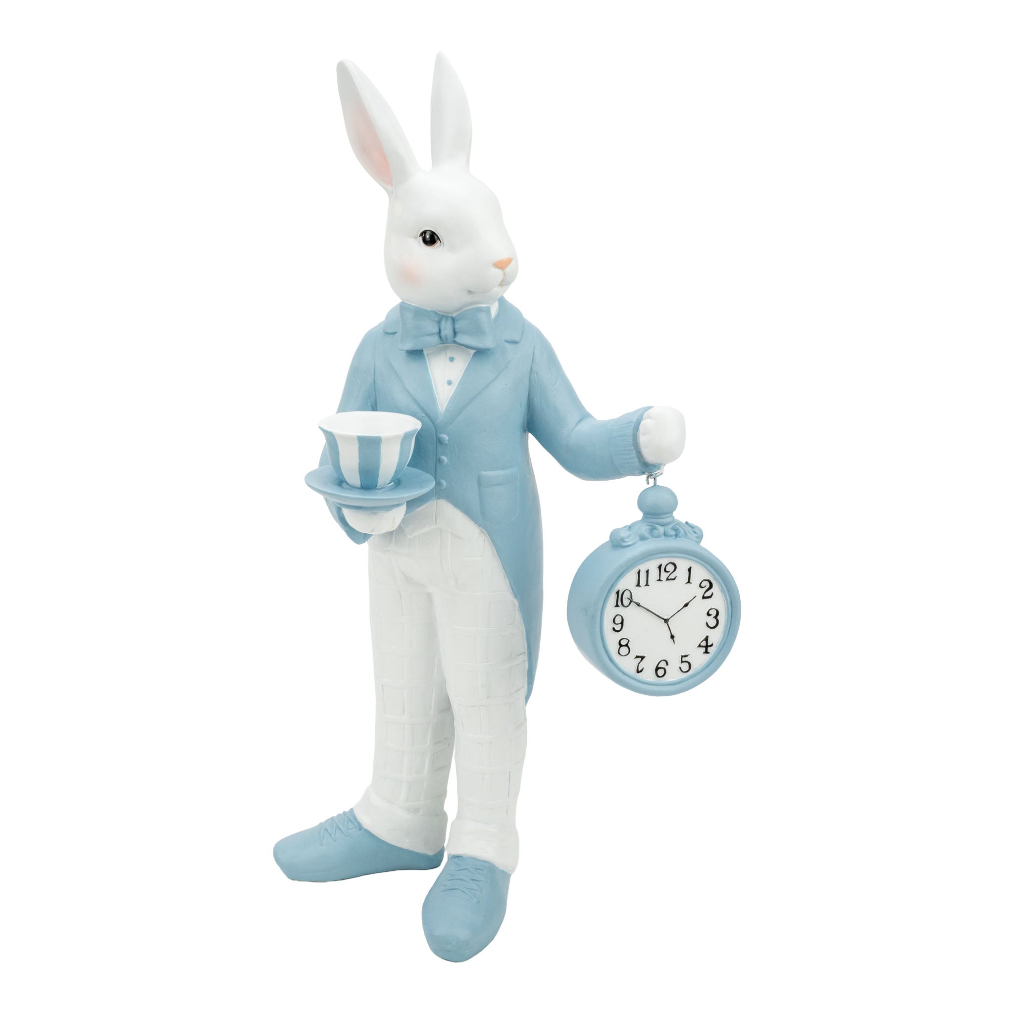 47.5cm Skye Blue Luxe Bunny Standing Mad Hatter - Seasonal Decor