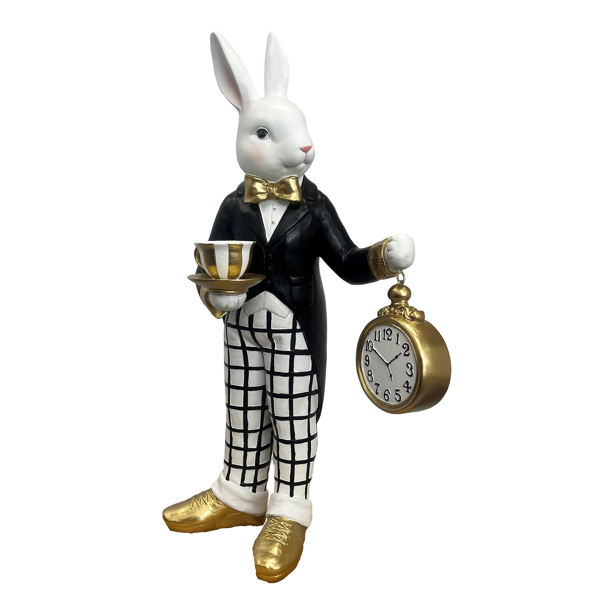 47.5cm Luxe Bunny Standing Mad Hatter - Seasonal Decor
