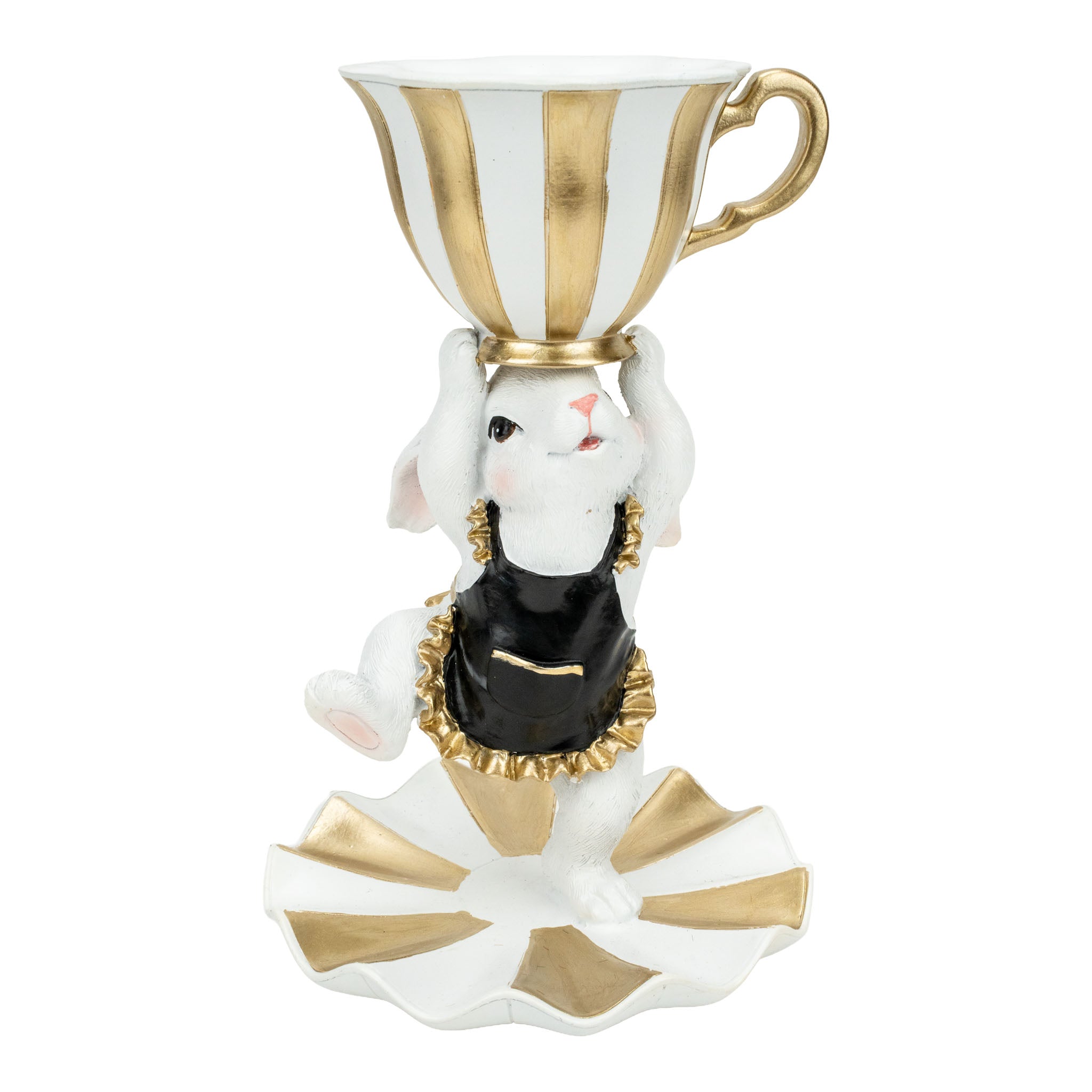 23.8cm Luxe Bunny Holding Teacup - Seasonal Decor
