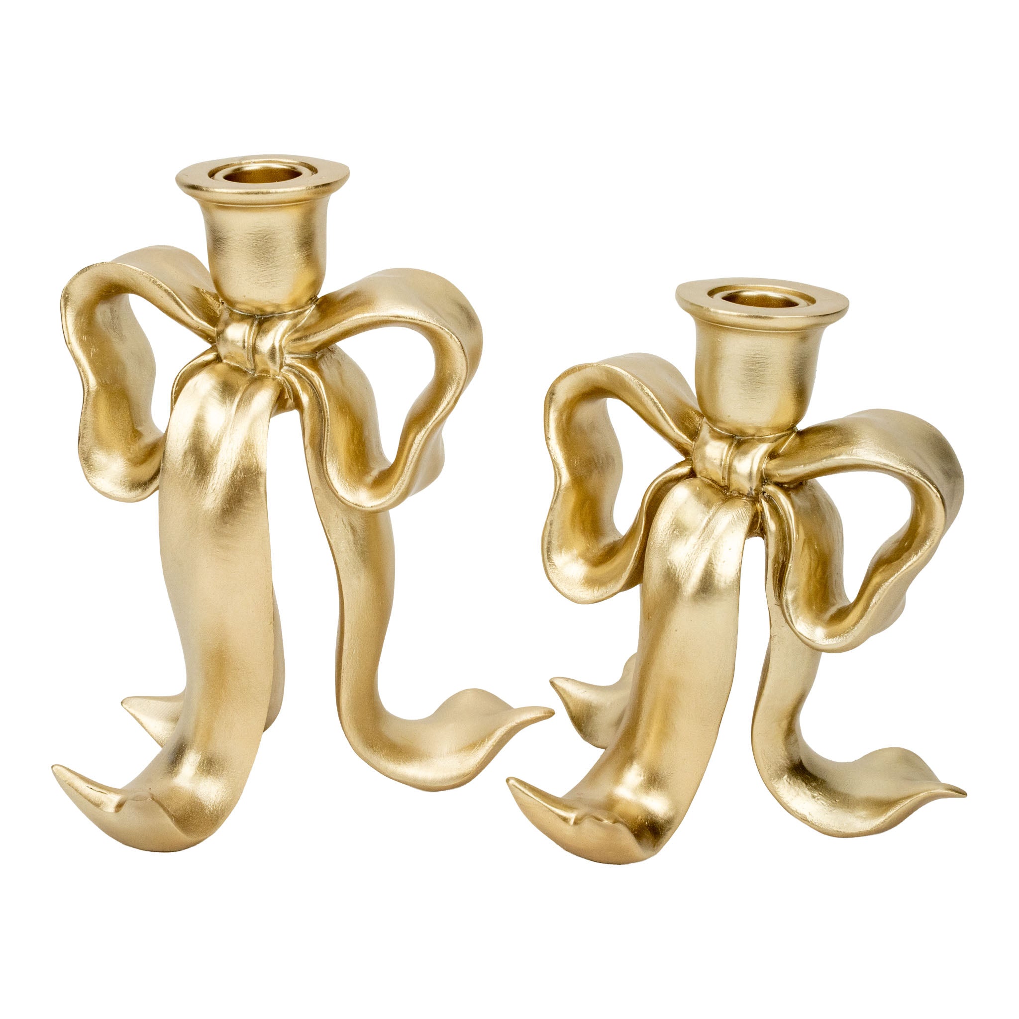 Champagne Bow Candle Holder Lge - Seasonal Decor