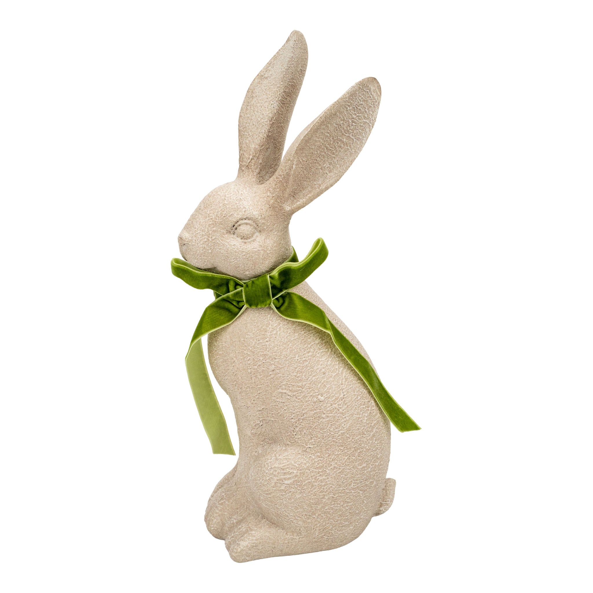 36cm Bunny with Green Bow - Seasonal Decor