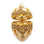 9cm Encrusted Gold Egg Hanging Trinket Box - Seasonal Decor