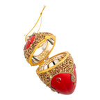 9cm Encrusted Red Egg Hanging Trinket Box - Seasonal Decor