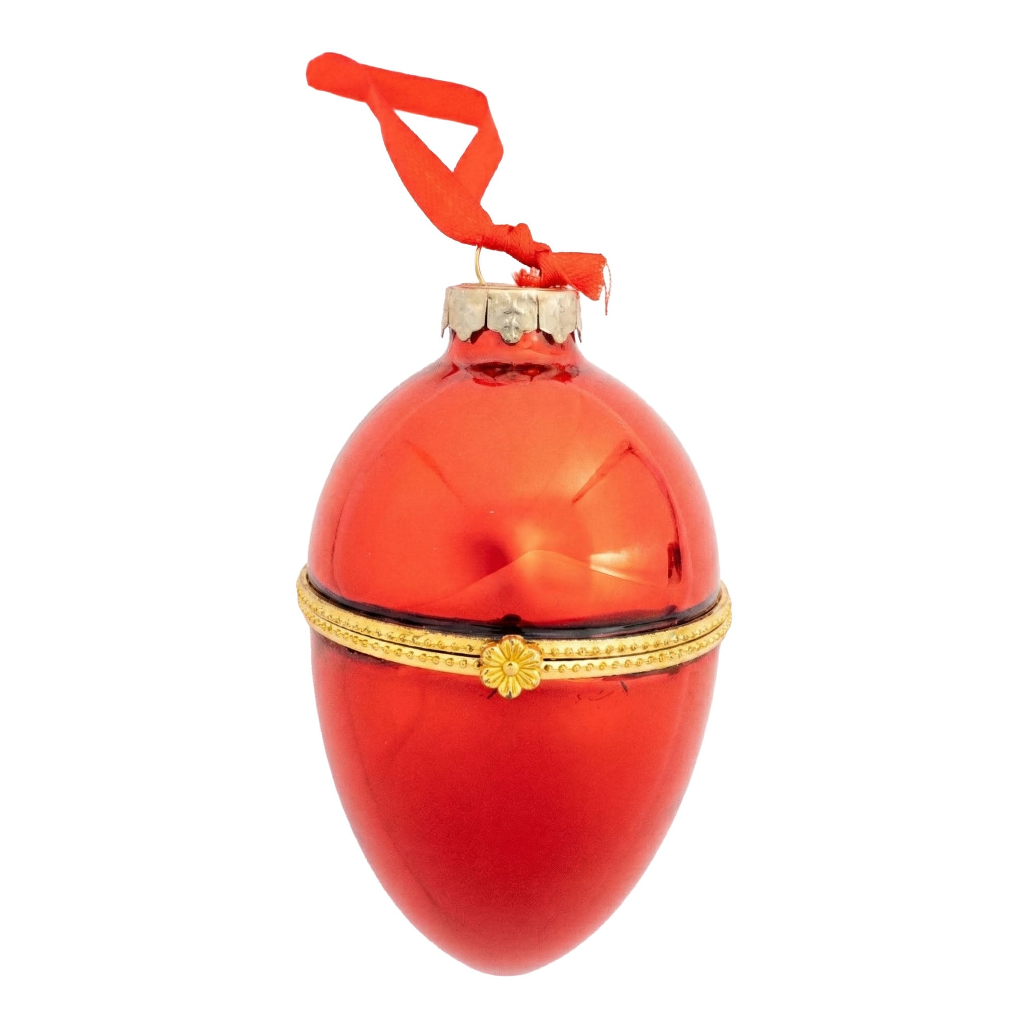 9cm Red Egg Hanging Trinket Box - Seasonal Decor