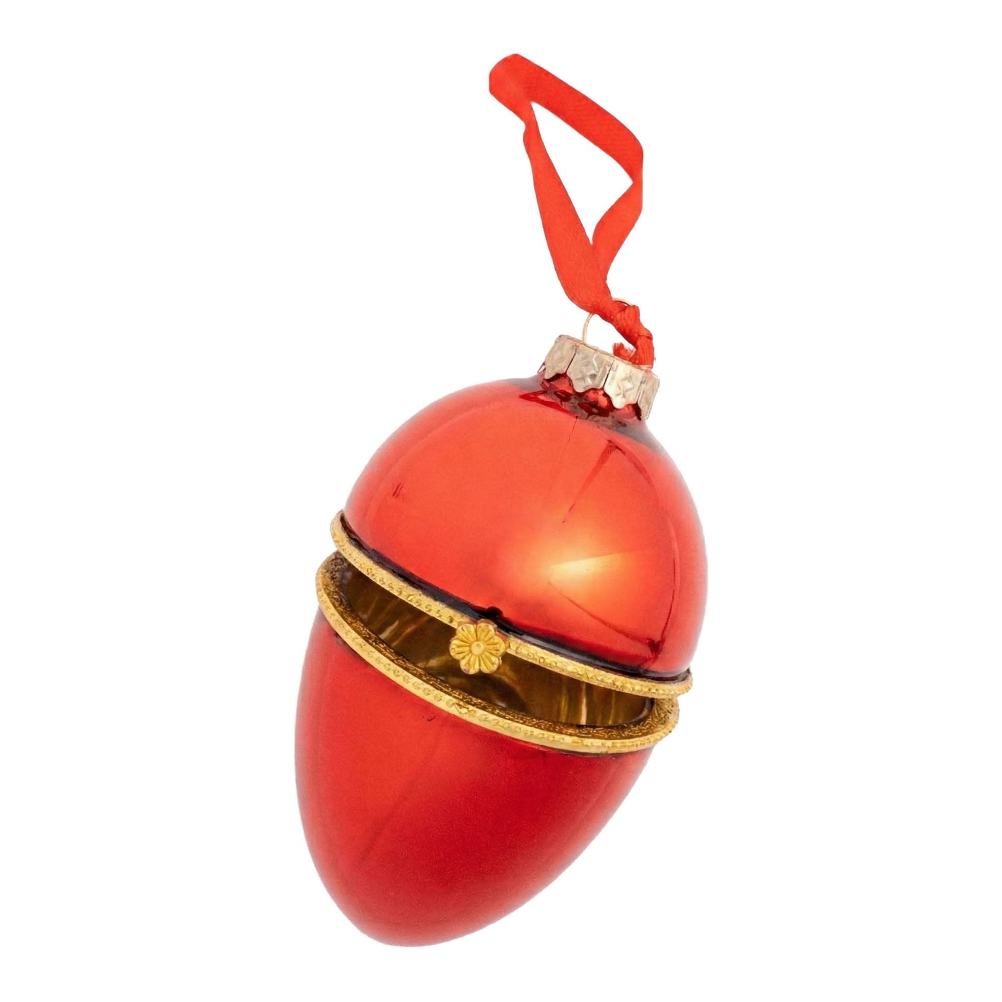 9cm Red Egg Hanging Trinket Box - Seasonal Decor