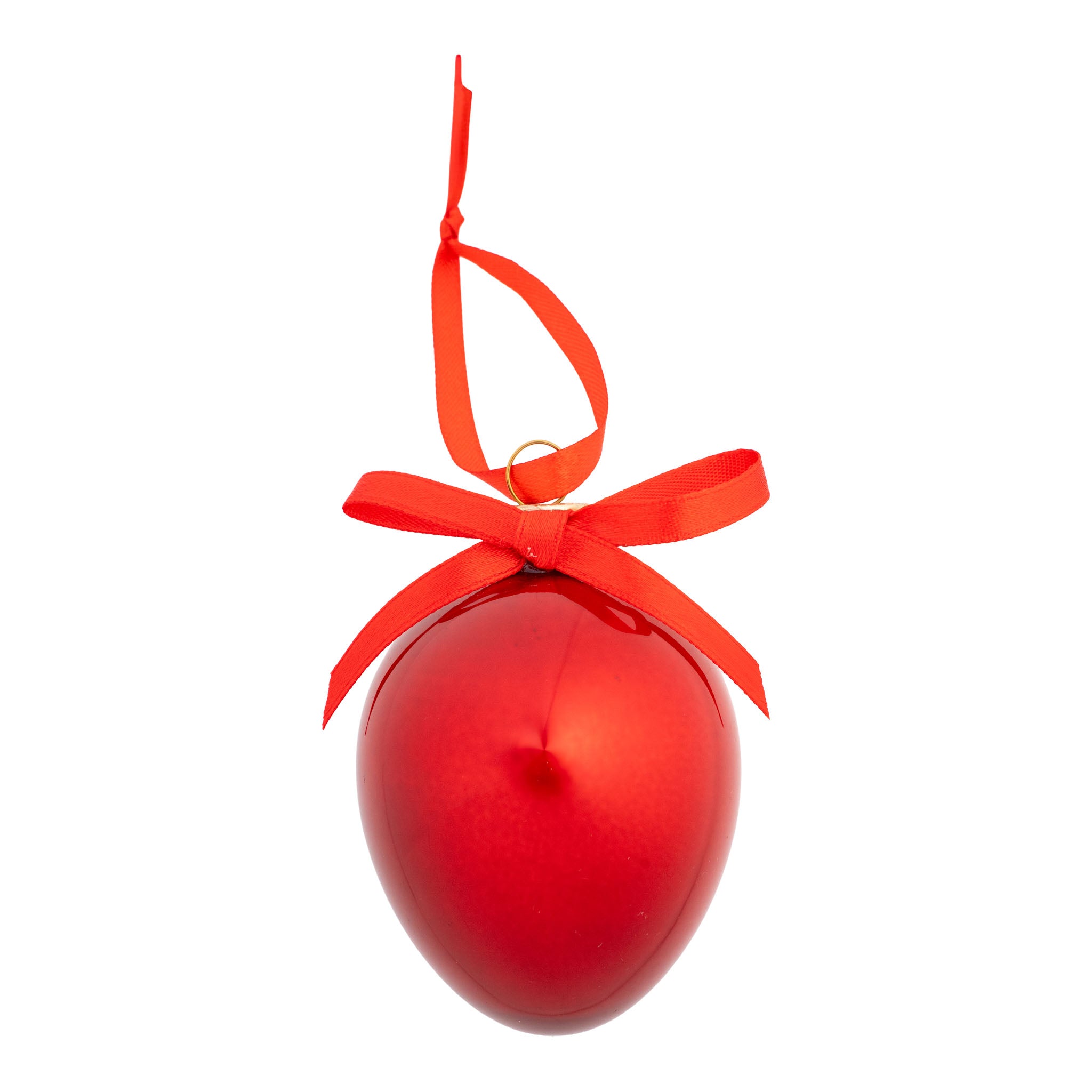 8cm Red Gloss Egg Hanging - Seasonal Decor