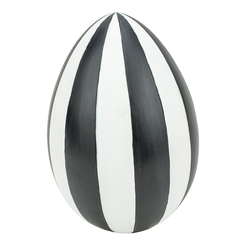 20cm Luxe Striped Egg - Seasonal Decor