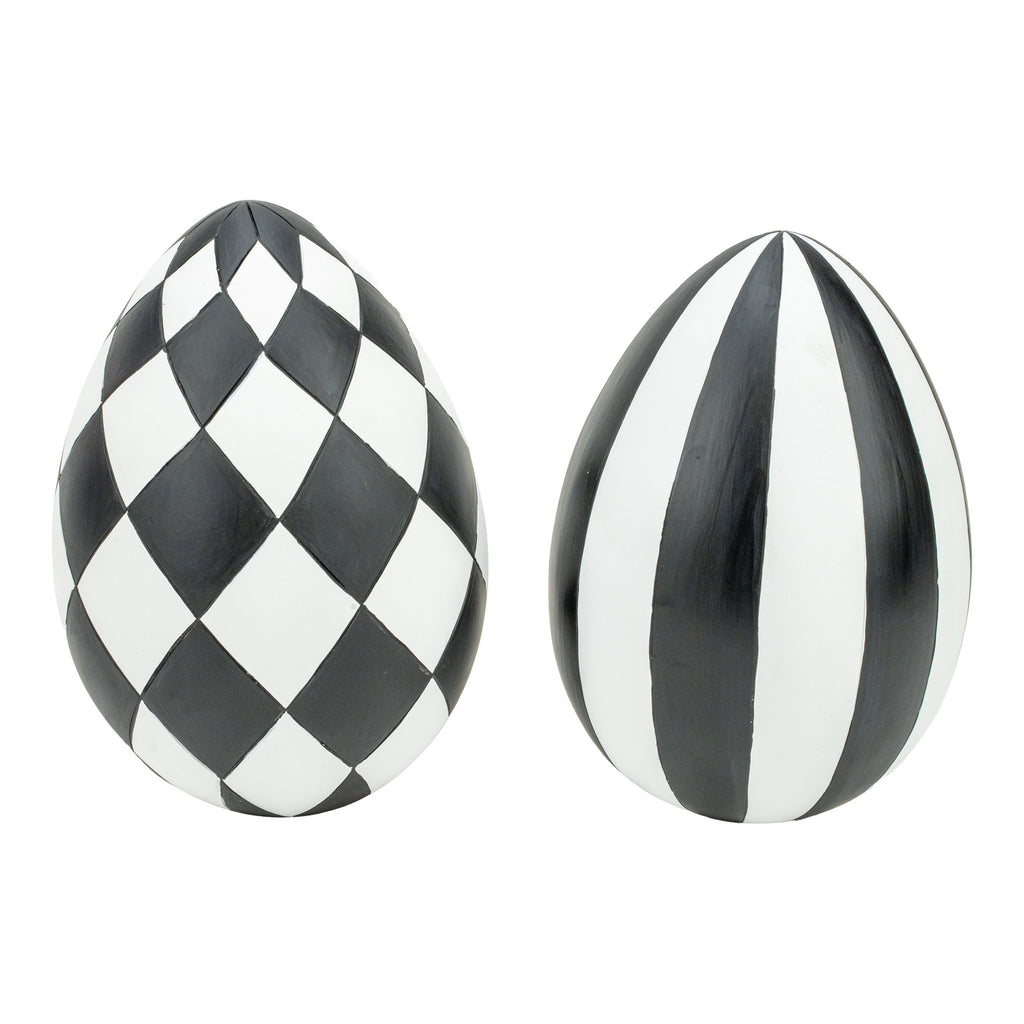 20cm Luxe Striped Egg - Seasonal Decor