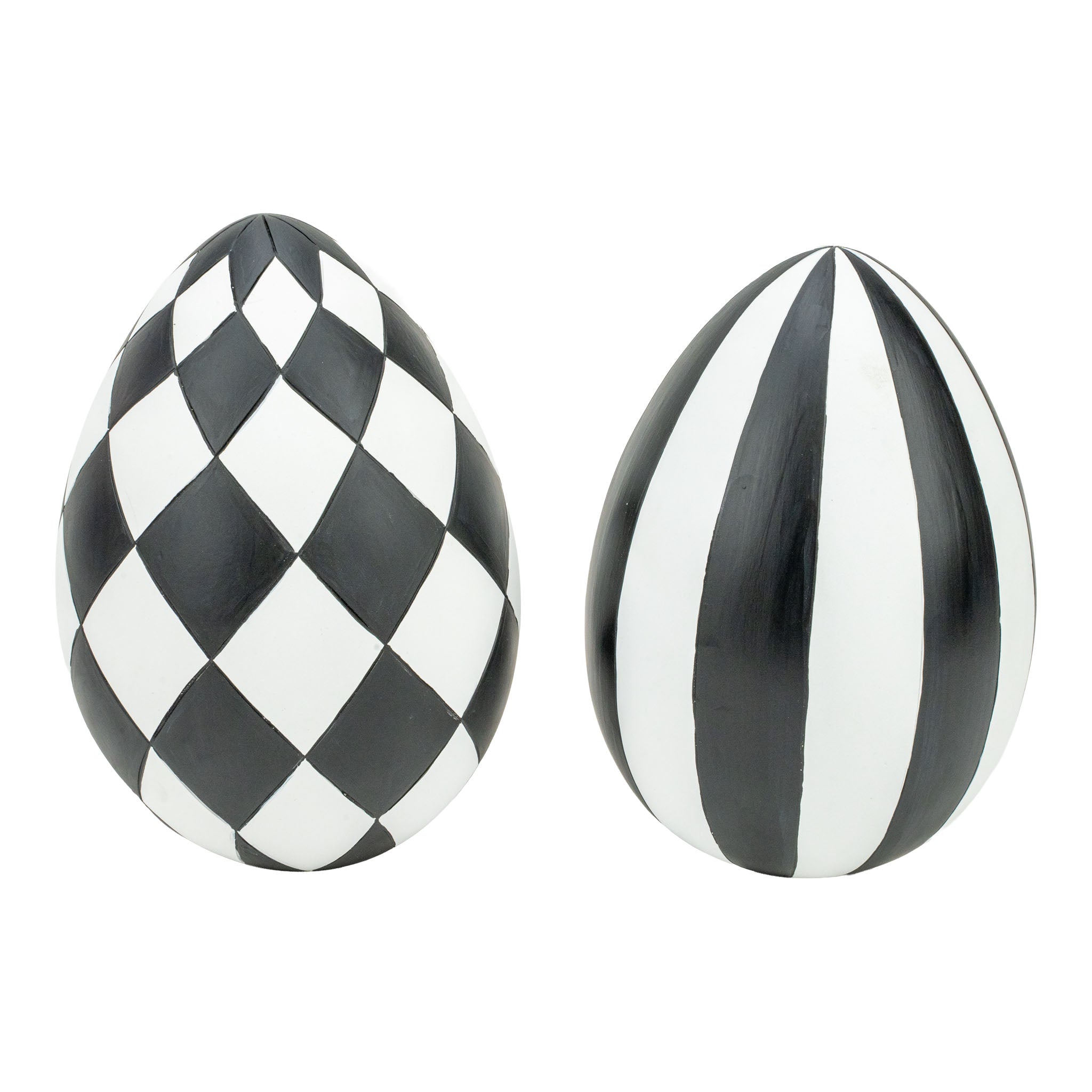 20cm Luxe Striped Egg - Seasonal Decor
