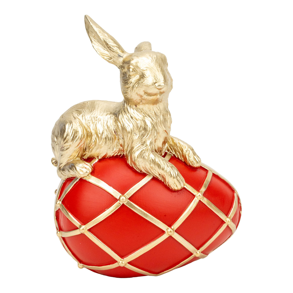 19.5cm Bunny on Luxe Red Egg