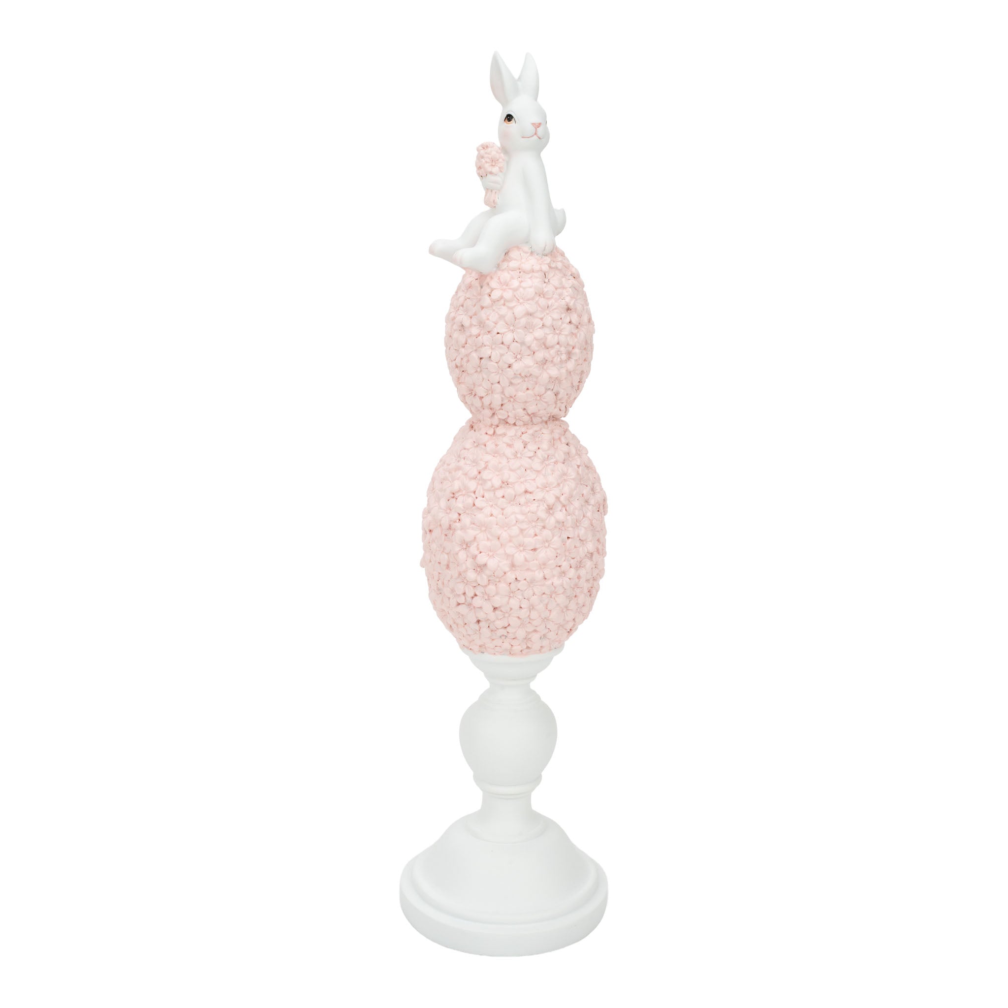 38.5cm Bunny on Pink Floral Eggs - Seasonal Decor
