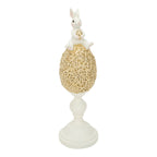 30cm Bunny on Champagne Floral Eggs - Seasonal Decor