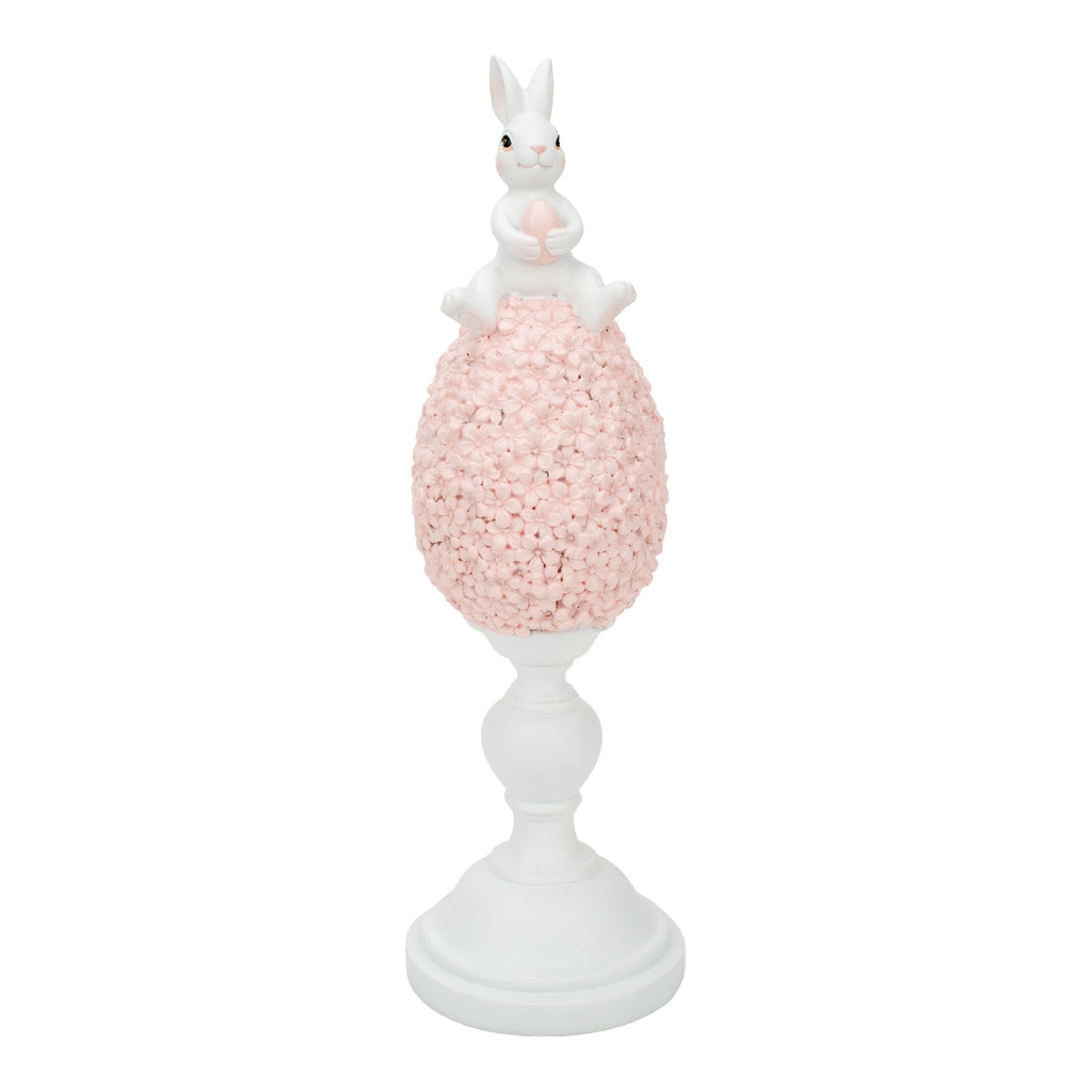 30cm Bunny on Pink Floral Eggs - Seasonal Decor