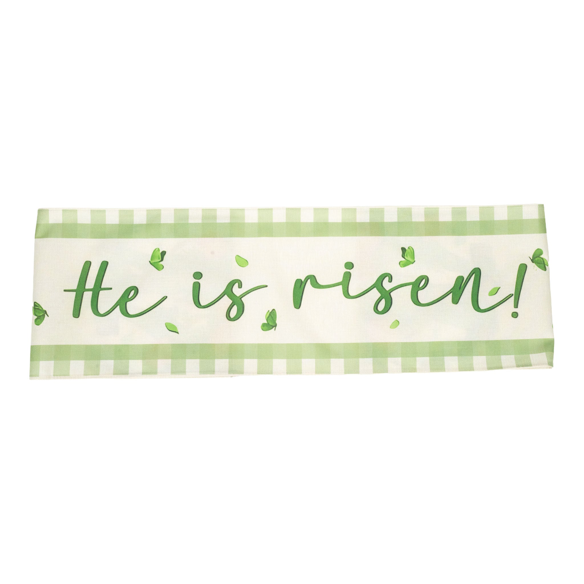 Natural He Is Risen Table Runner - Seasonal Decor