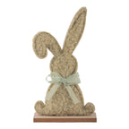 24cm Fluffy Green Bunny Silhouette - Seasonal Decor