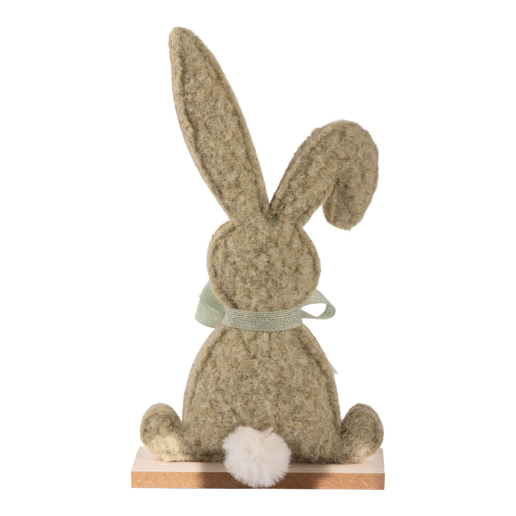 24cm Fluffy Green Bunny Silhouette - Seasonal Decor