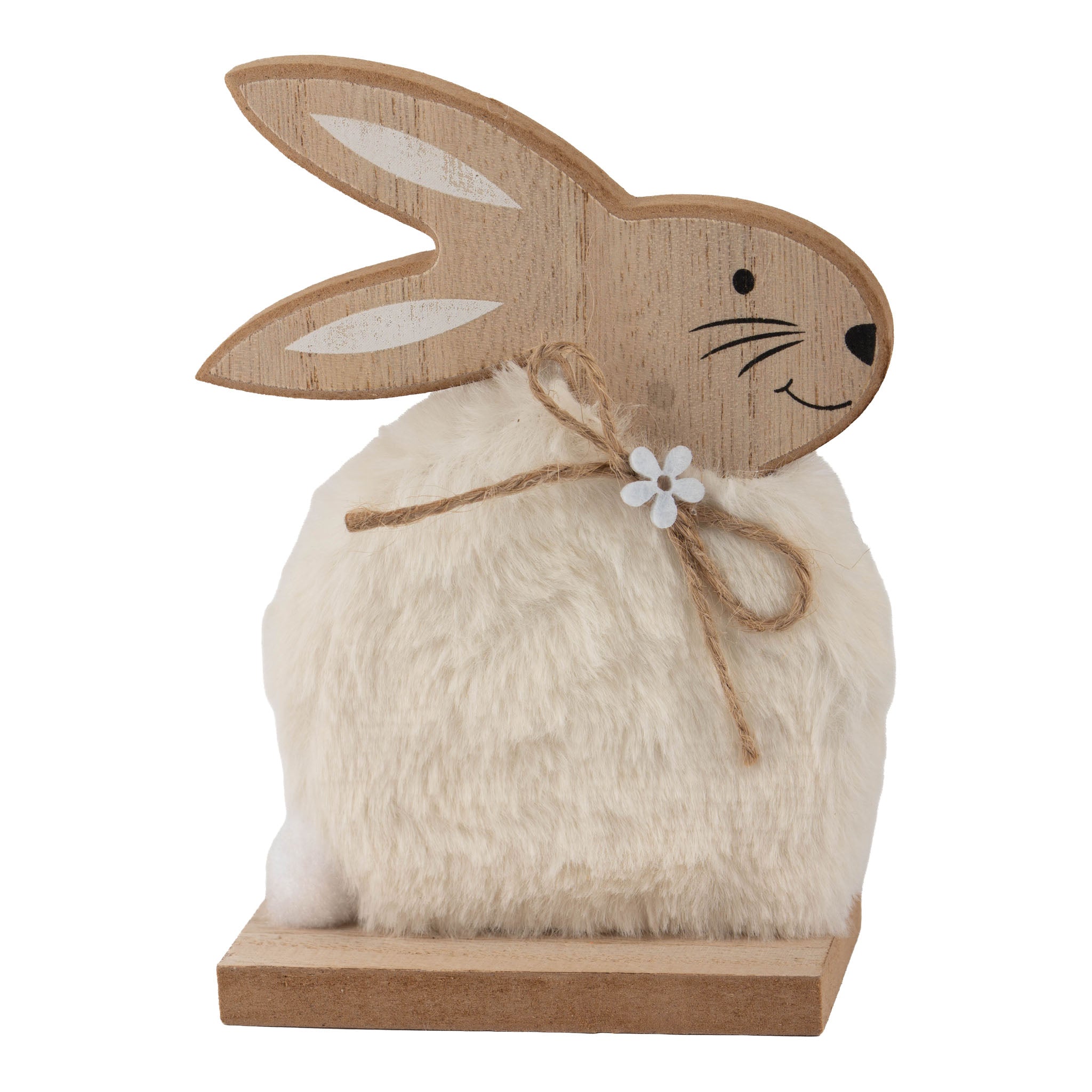 14cm Fluffy Ivory Bunny Silhouette - Seasonal Decor