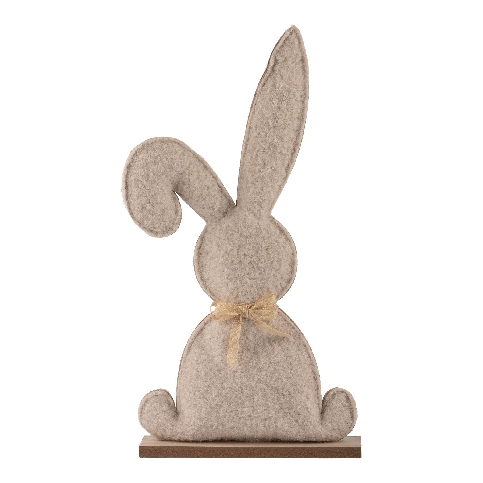 43cm Fluffy Natural Bunny Silhouette - Seasonal Decor