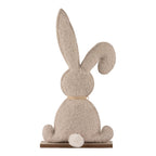 43cm Fluffy Natural Bunny Silhouette - Seasonal Decor