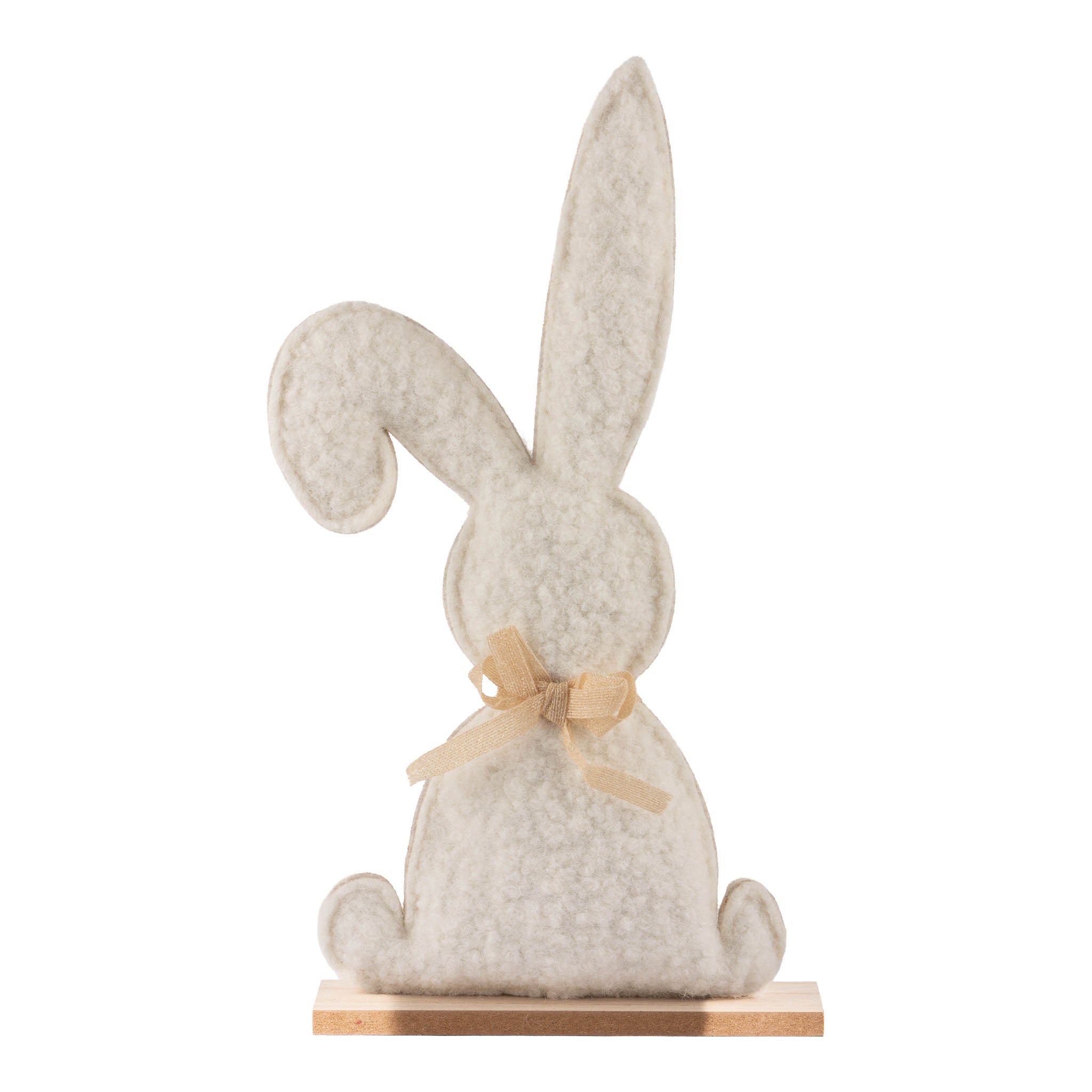 35cm Fluffy Ivory Bunny Silhouette - Seasonal Decor