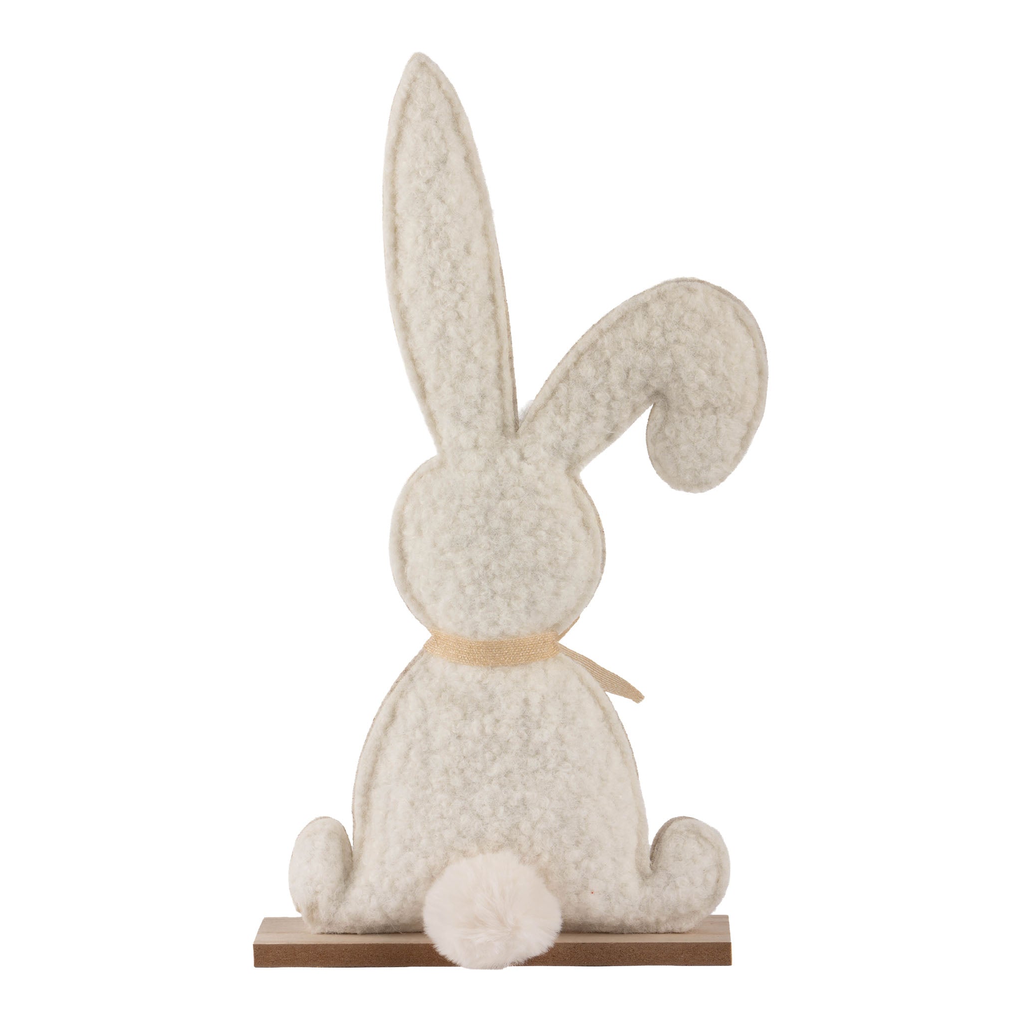 35cm Fluffy Ivory Bunny Silhouette - Seasonal Decor