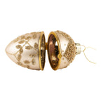 10cm Encrusted Gold Trinket Box Hanging Egg - Seasonal Decor