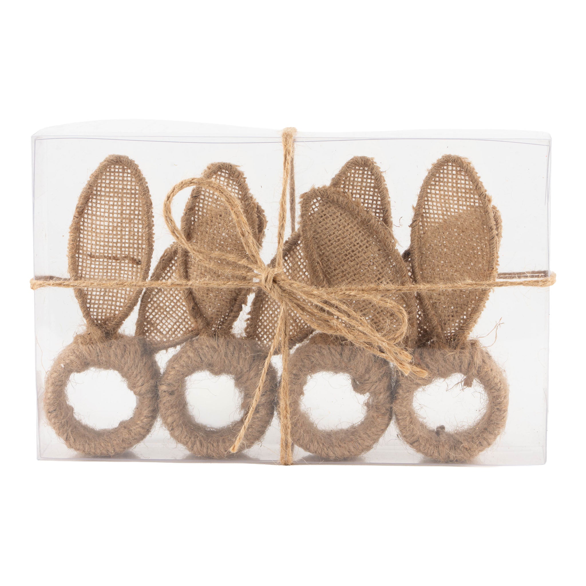 Box of 4 Natural Bunny Ear Napkin Rings - Seasonal Decor