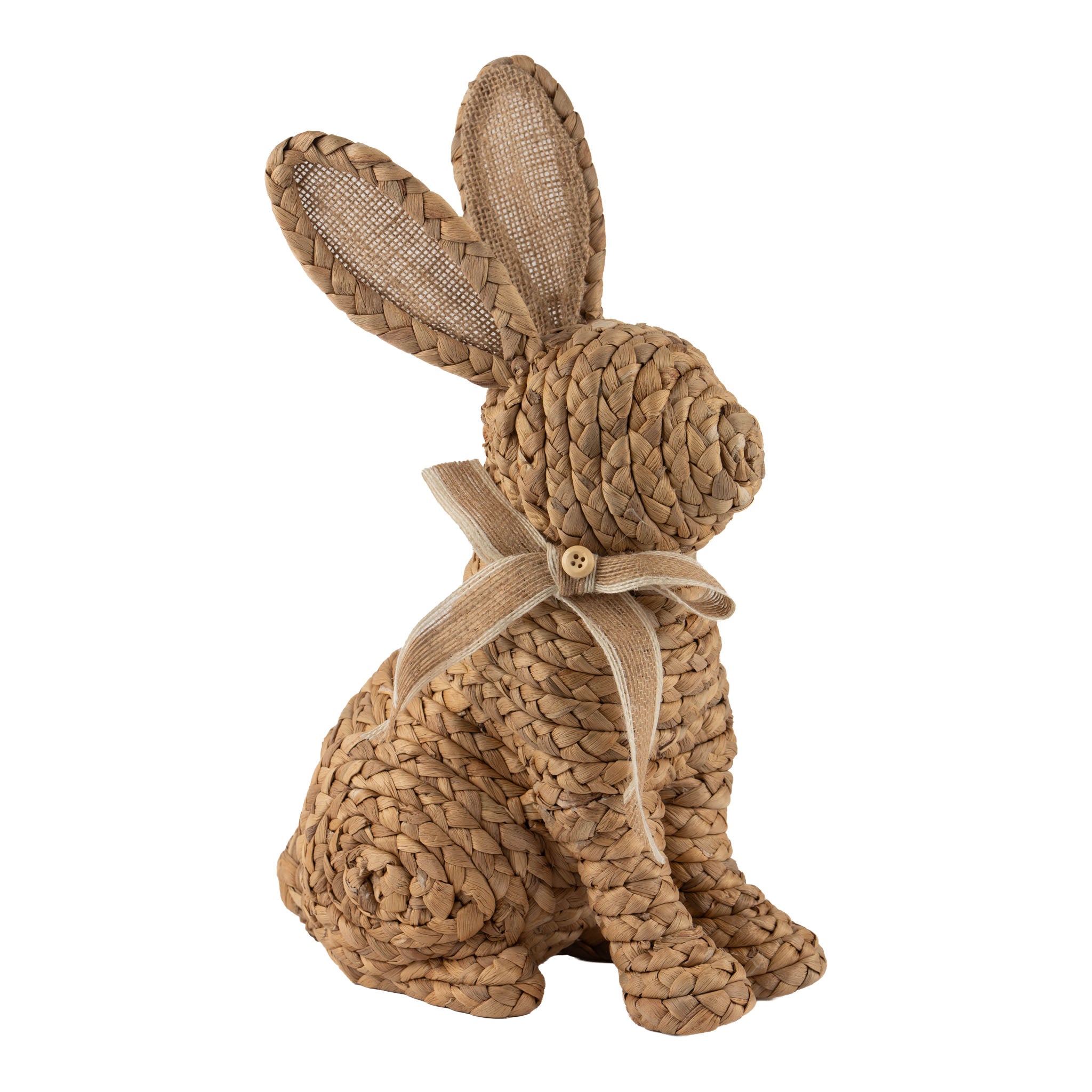 35cm Sitting Woven Look Natural Bunny - Seasonal Decor