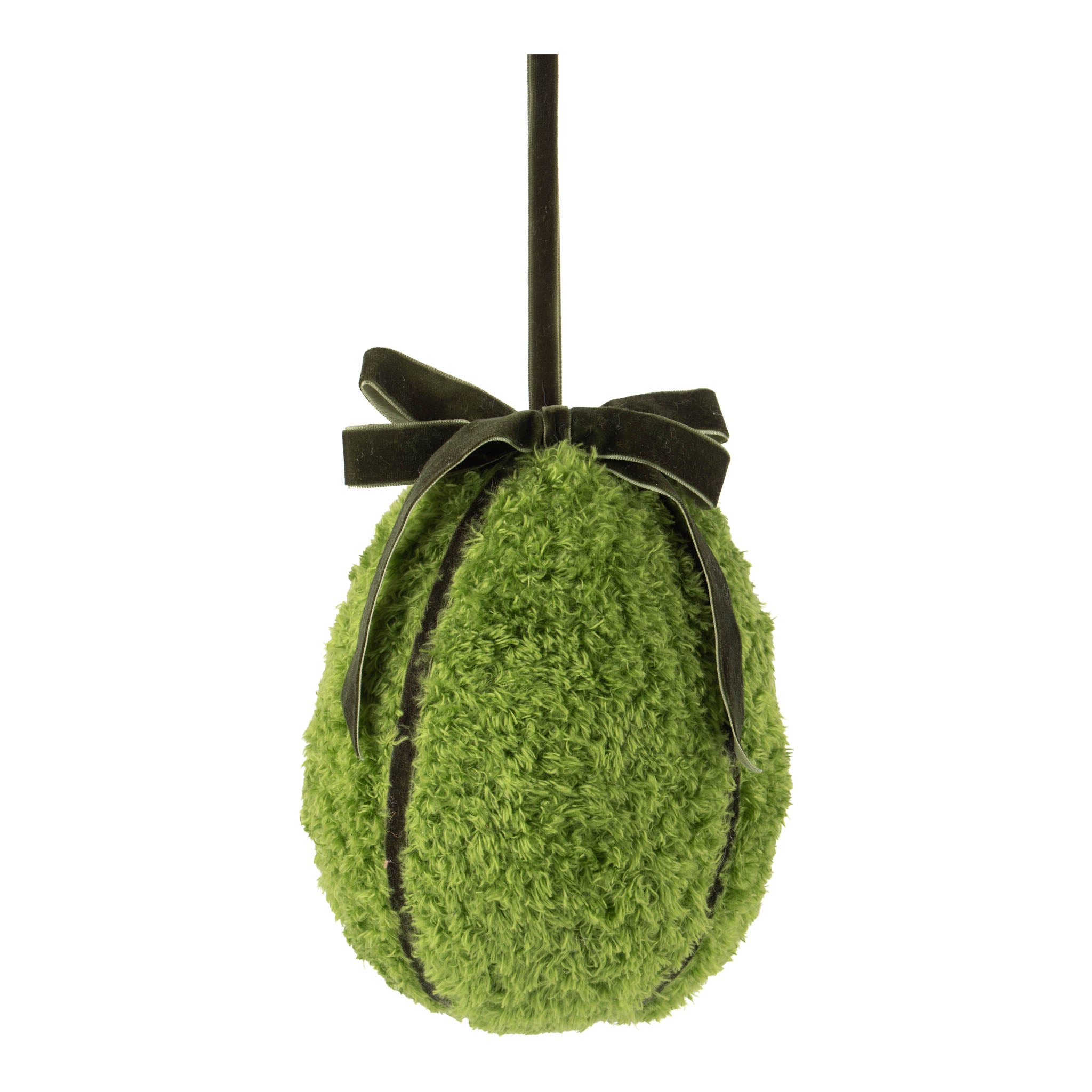 19cm Fluffy Green Hanging Egg - Seasonal Decor