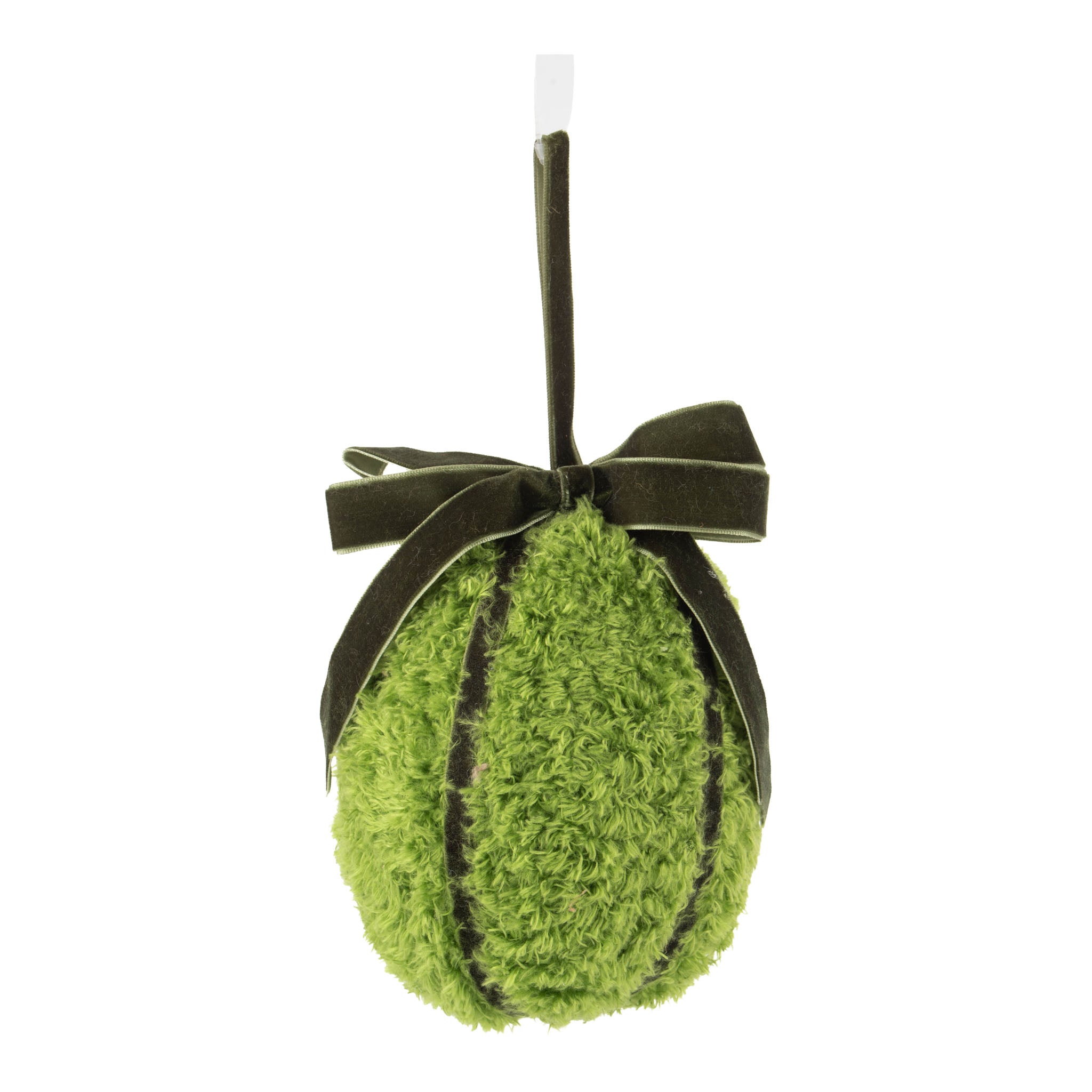 15cm Fluffy Green Hanging Egg - Seasonal Decor