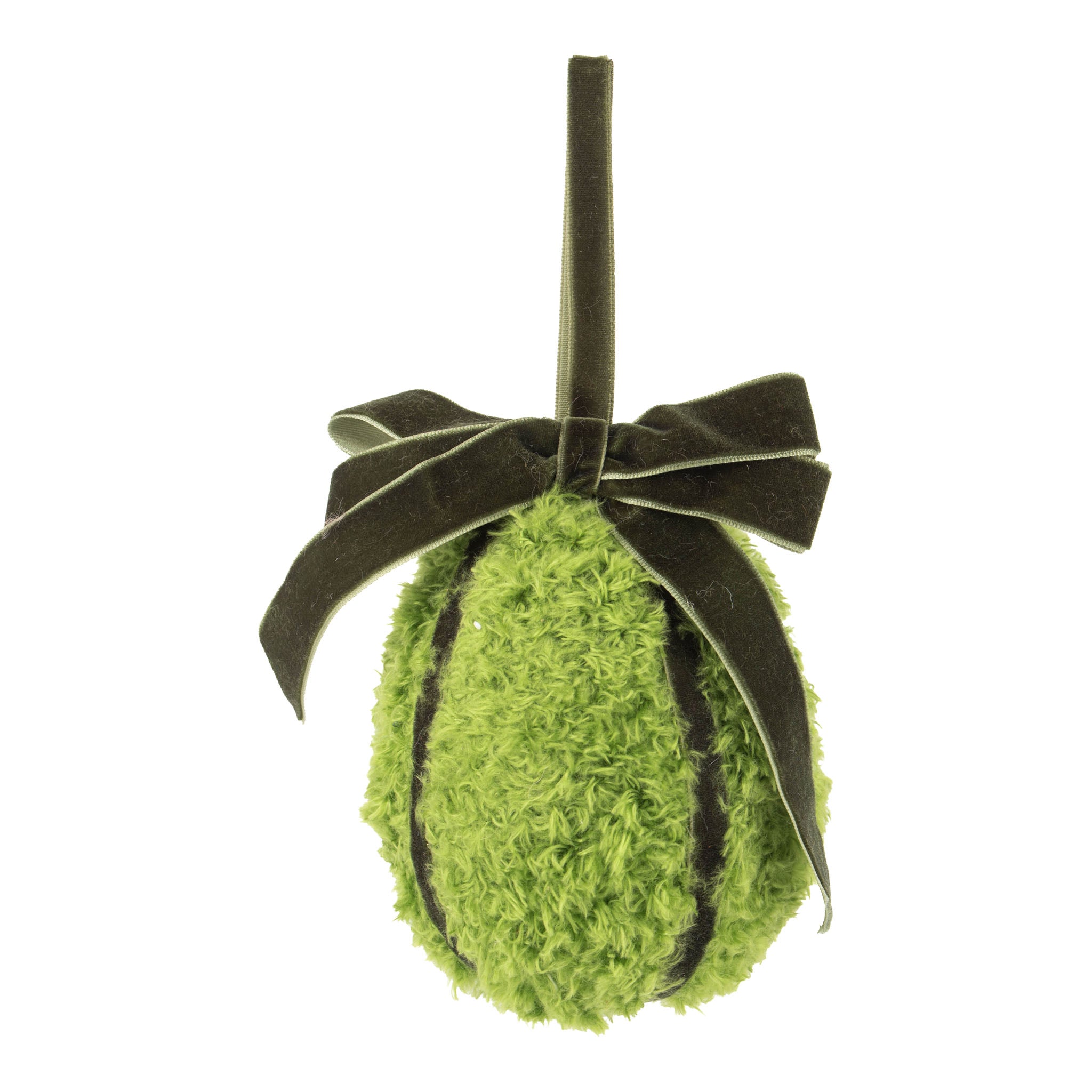 12cm Fluffy Green Hanging Egg - Seasonal Decor