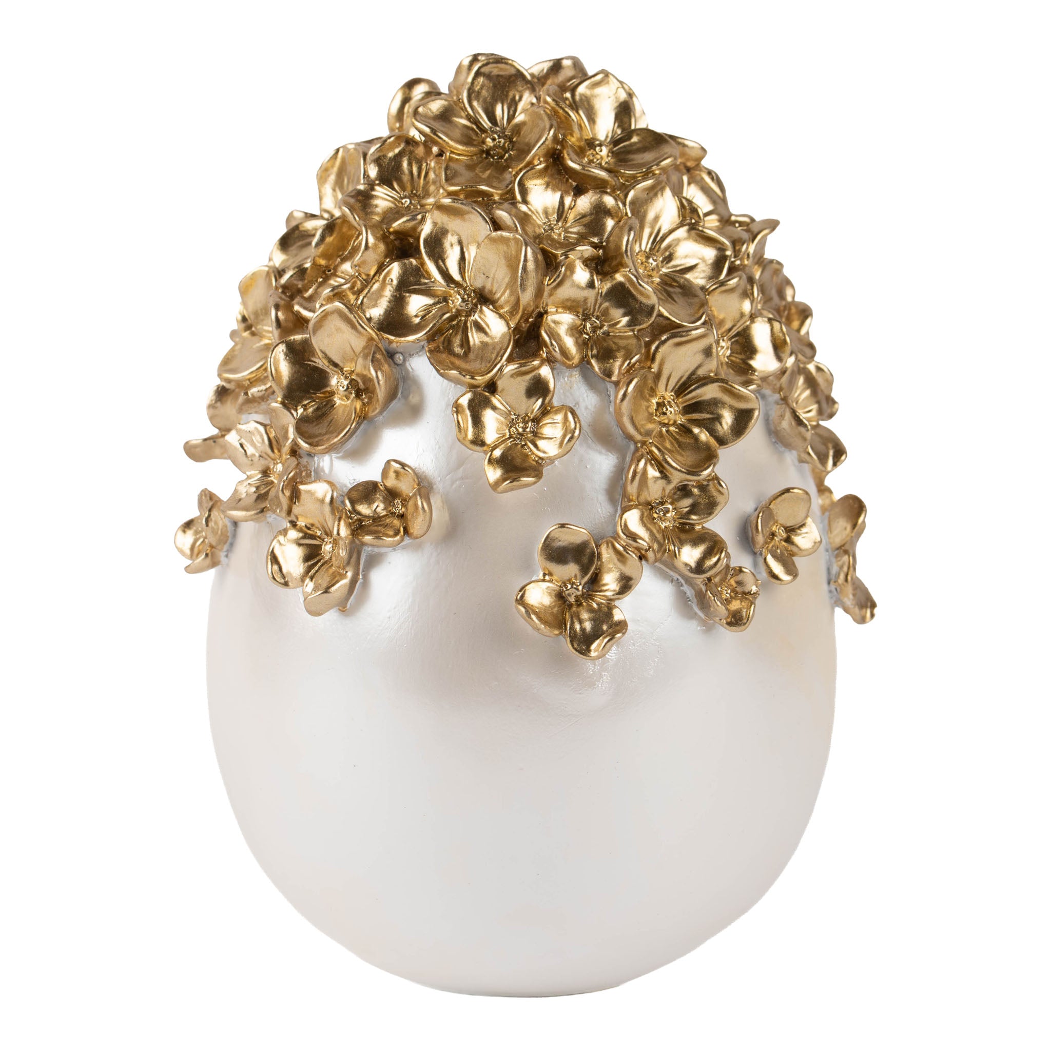 15cm Pearl Egg with Champagne Flowers - Seasonal Decor