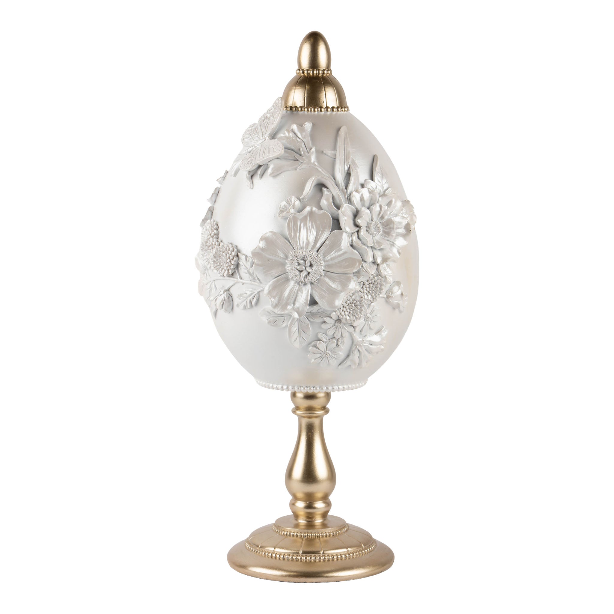 40cm Spring Floral Champagne Egg Finial - Seasonal Decor