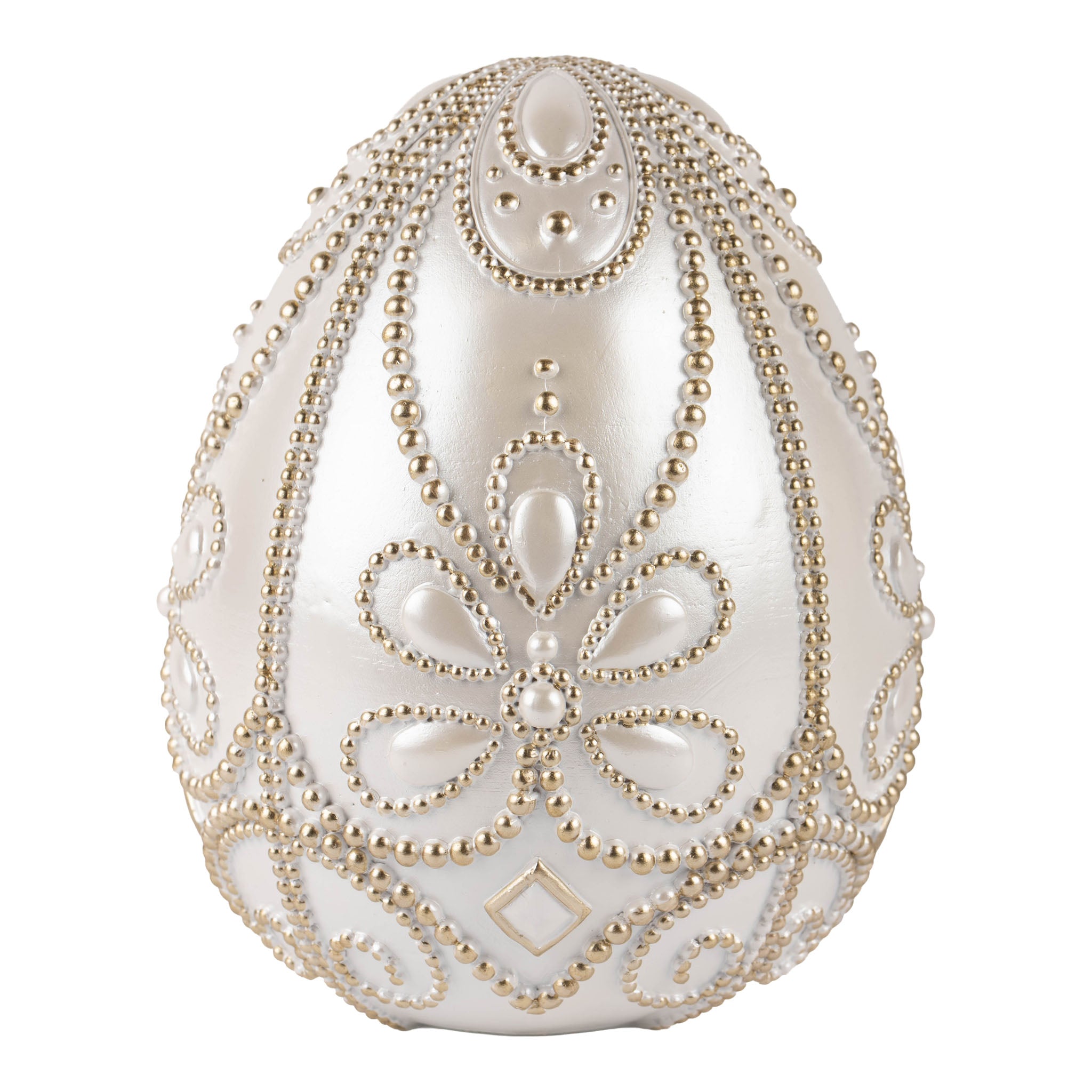 20cm Pearl Egg with Champagne Accents - Seasonal Decor