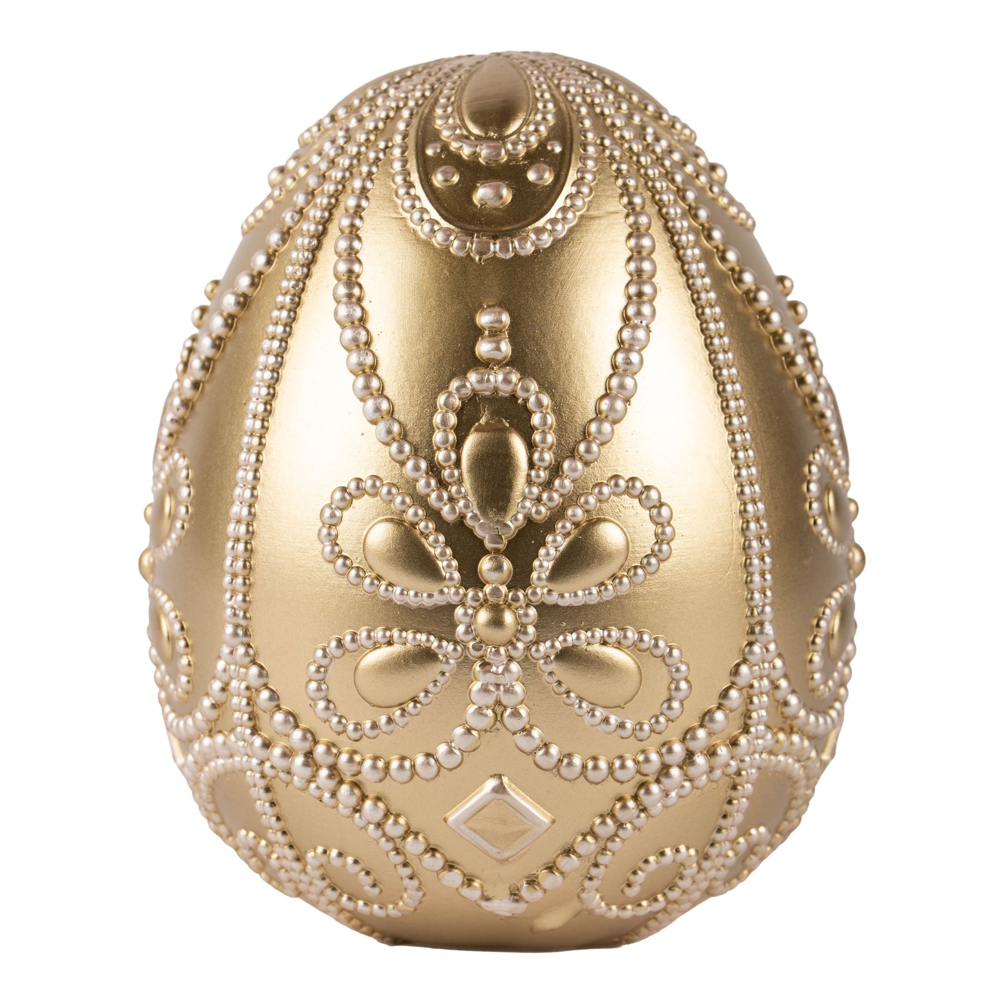 16cm Champagne Egg with Pearl Accents - Seasonal Decor
