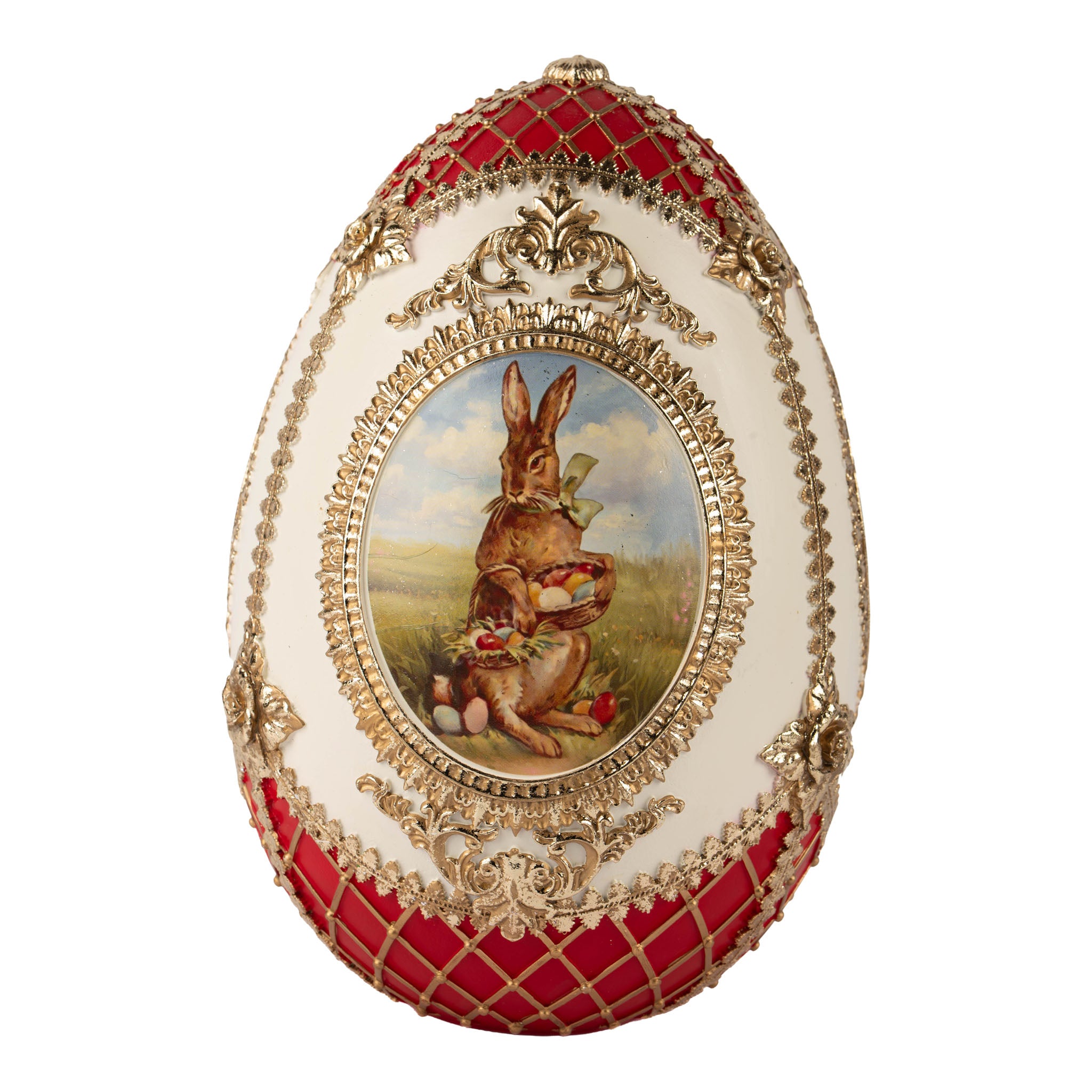28cm  Victorian Red Egg - Seasonal Decor
